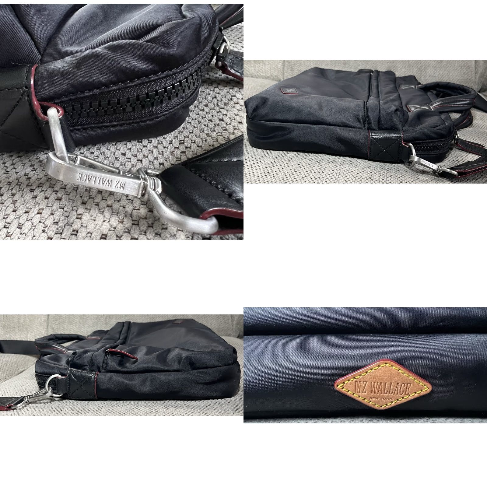 MZ Wallace MZ Wallace Bleeker New York Slim Nylon Briefcase Black Messenger Crossbody Bag Large Men Laptop Bag nylon Black 16”x12”x3” (Pattern: Solid) Size ONE SIZE - 8 Thumbnail