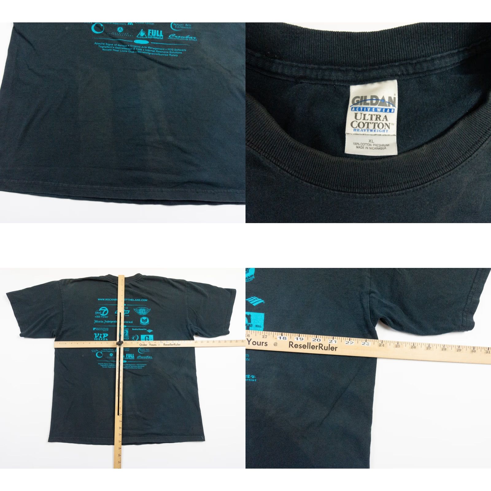 Gildan VINTAGE Gildan Rock'n Blues by the Lake Shirt Adult XL Black 2005 Band Tee Mens Size US XL / EU 56 / 4 - 8 Thumbnail