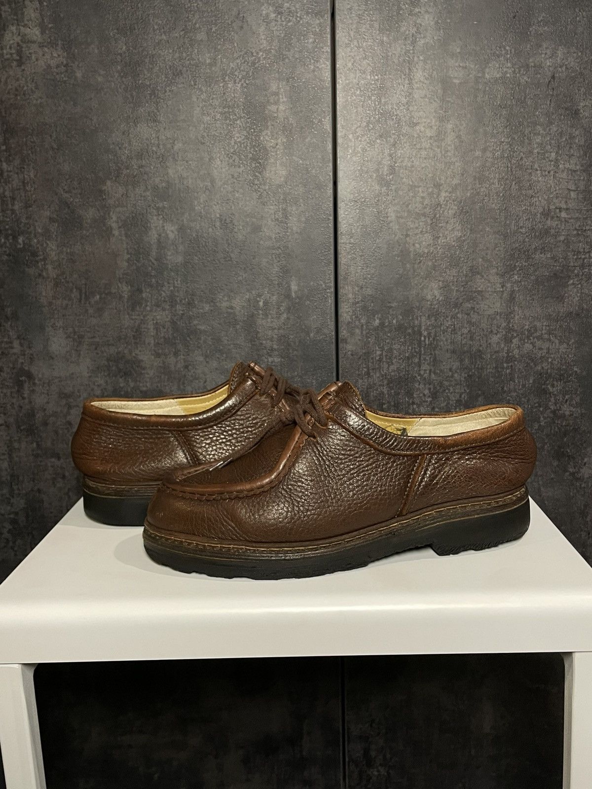 Vintage Arcus Leather Lace Loafers Paraboot Style Prada Raf