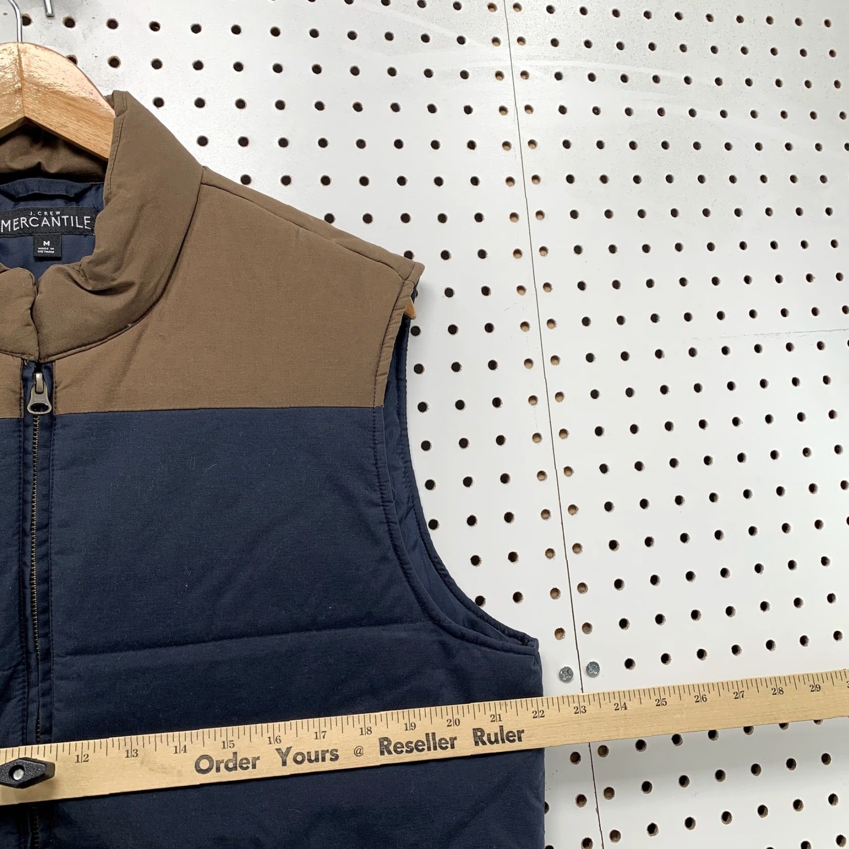 J.Crew JCrew Mercantile Puffer Vest Mens Medium M Brown Blue Sleeveless Zip Up Size US M / EU 48-50 / 2 - 6 Thumbnail
