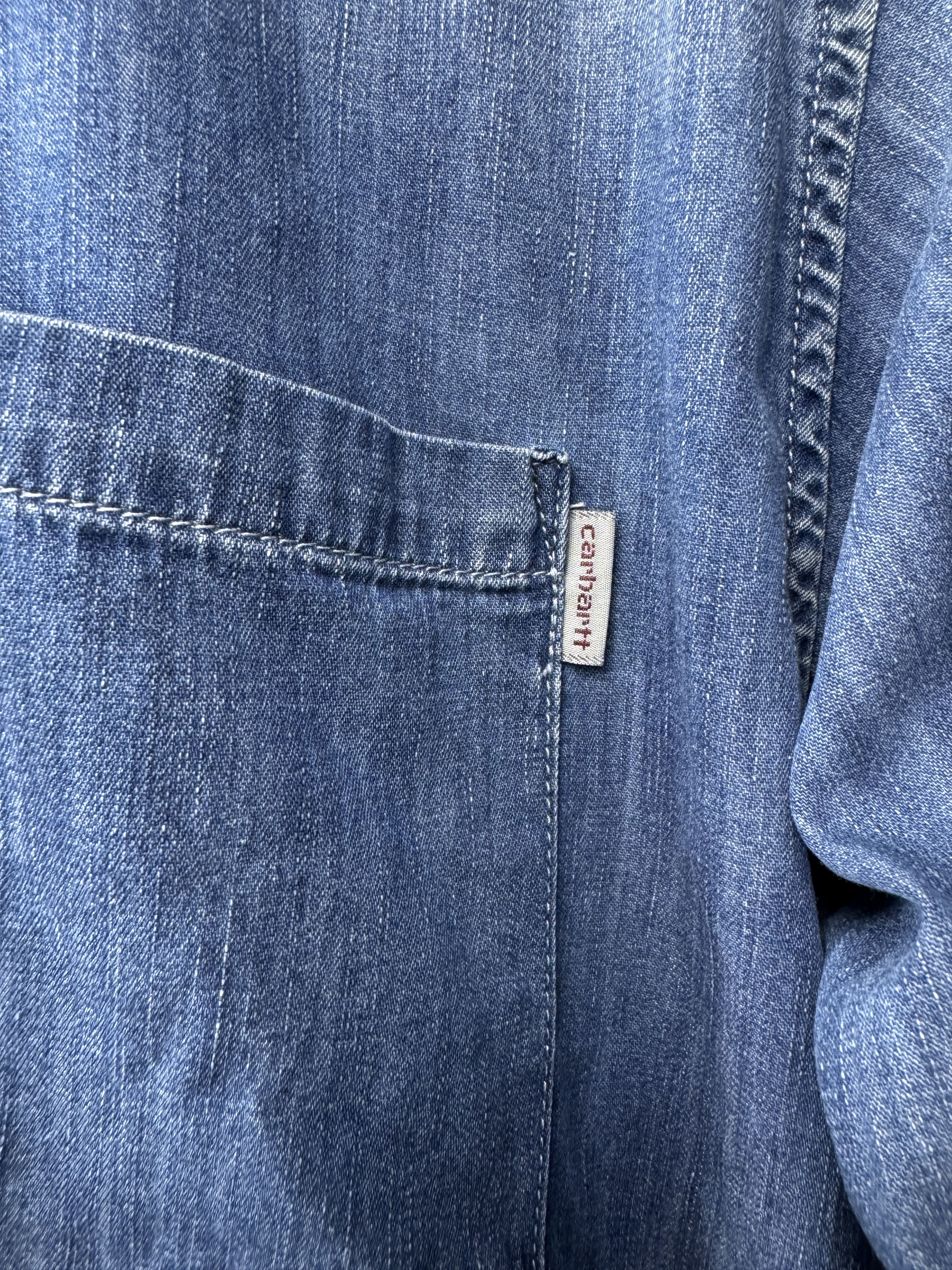 Carhartt Carhartt vintage blue denim button up pocket L/S Civil Shirt Size US XL / EU 56 / 4 - 5 Thumbnail