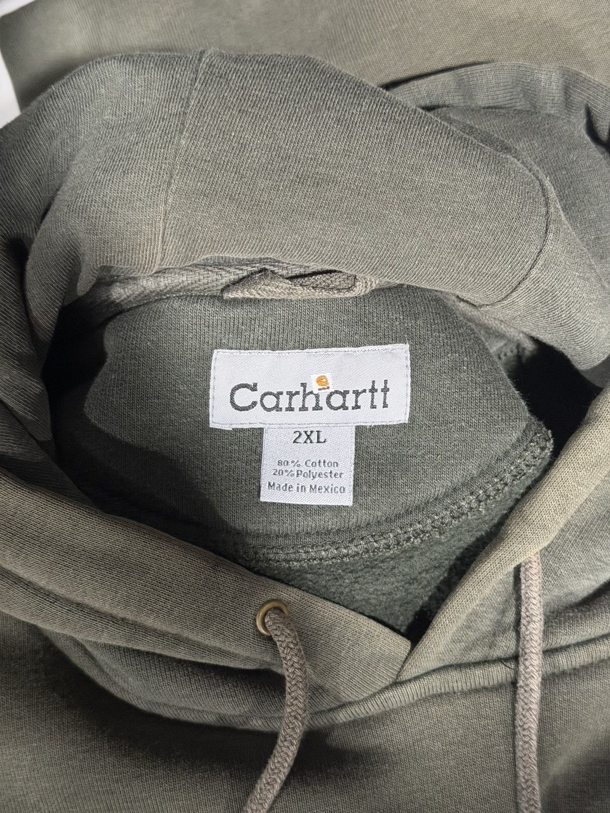 Carhartt 1990s Vintage Carhartt Faded Grunge Army Green Hoodie XXL Size US XXL / EU 58 / 5 - 11 Thumbnail