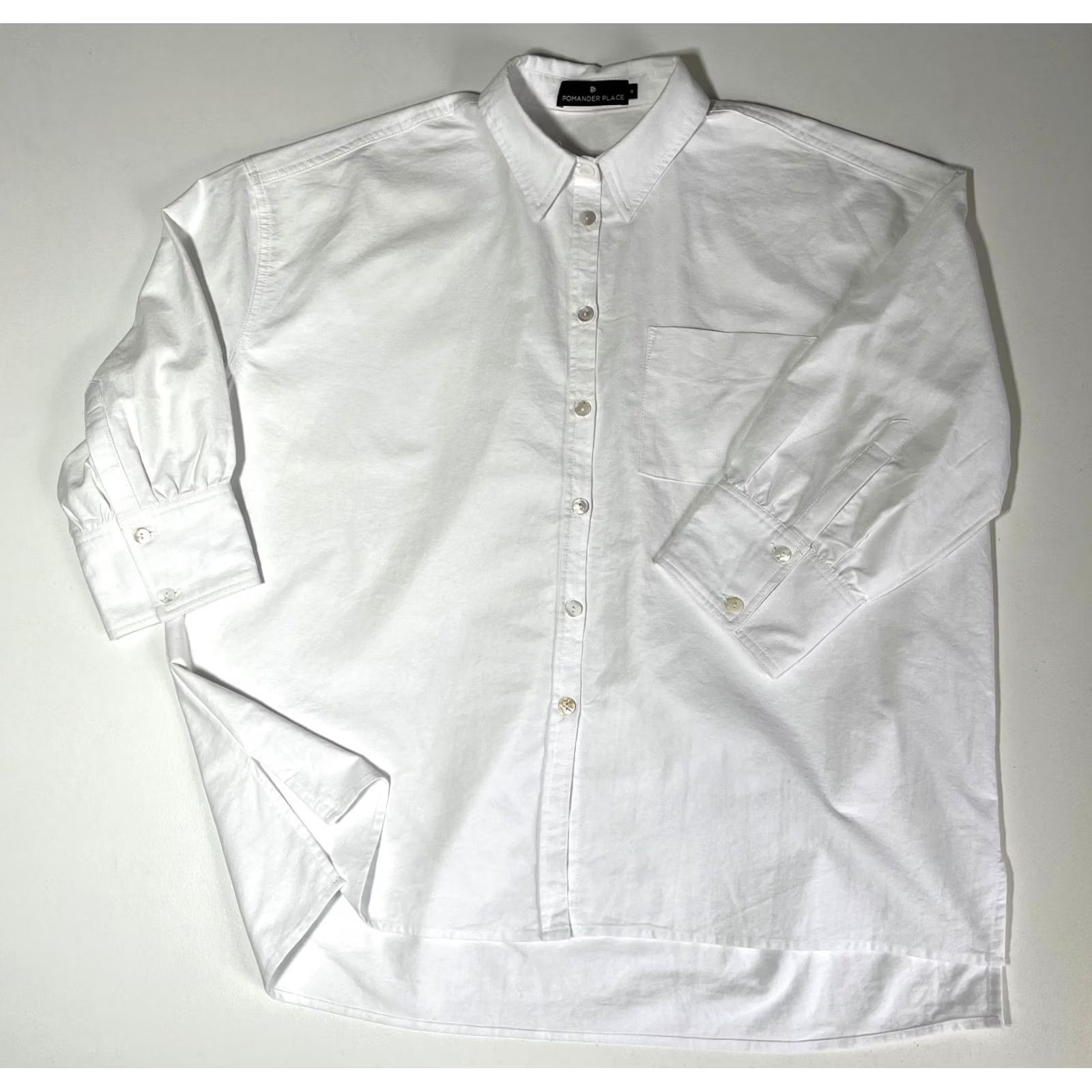 Vintage NWOT Pomander Place Women's White Oxford Adair Boyfriend Shirt M Size M / US 6-8 / IT 42-44 - 7 Thumbnail
