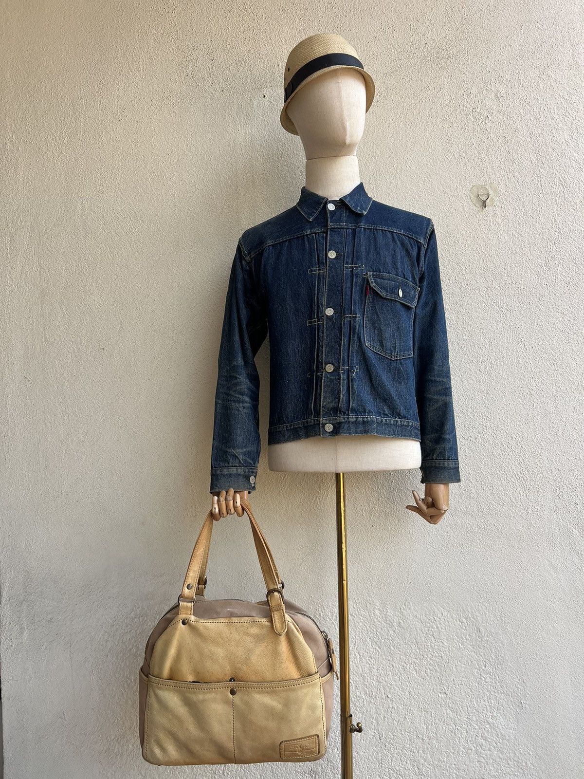 Leather Folna Japan Distressed Sun Faded Patina Leather Bag Size ONE SIZE - 1 Thumbnail