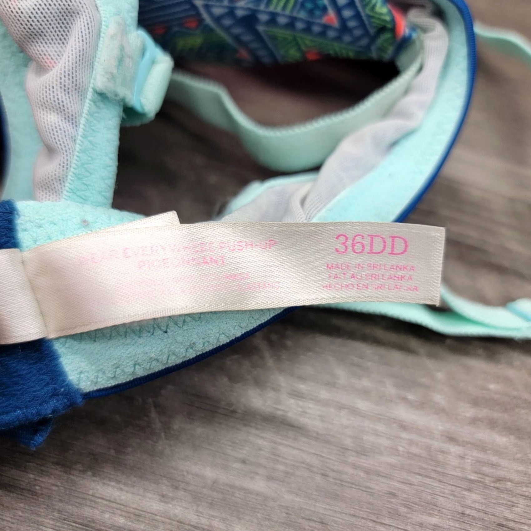Pinko PINK Bra Womens 36DD Multicolor Push Up Chevron Padded Underwire Molded Cups Size ONE SIZE - 5 Thumbnail
