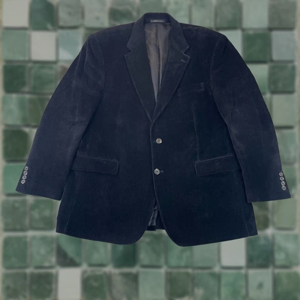 Ralph Lauren VINTAGE Lauren Ralph Lauren Blazer Sports Coat 44R Black Corduroy 2 Button Single Breast Blazer Mens Size 44R - 1 Thumbnail