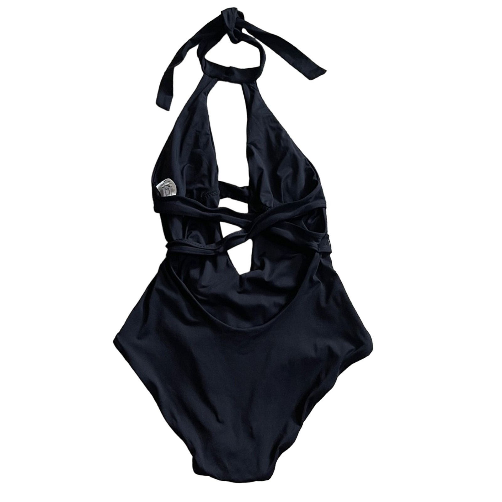 Other Becca Black Socialite Open-Front One-Piece Choker Swimsuit Size ONE SIZE - 5 Thumbnail