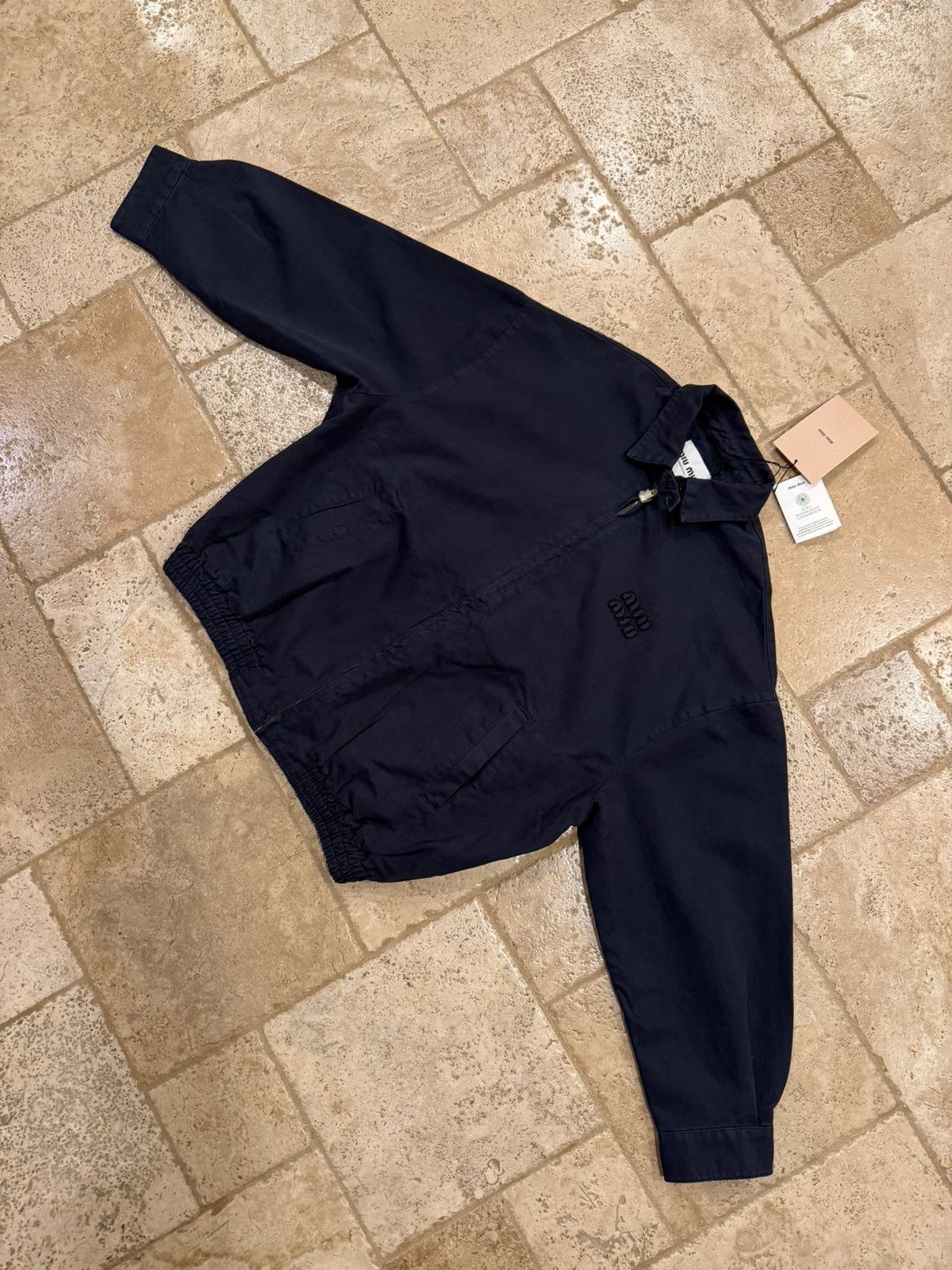 Miu Miu Miu Miu Garment Dyed Navy Workers Bomber Jacket Size US XL / EU 56 / 4 - 6 Thumbnail