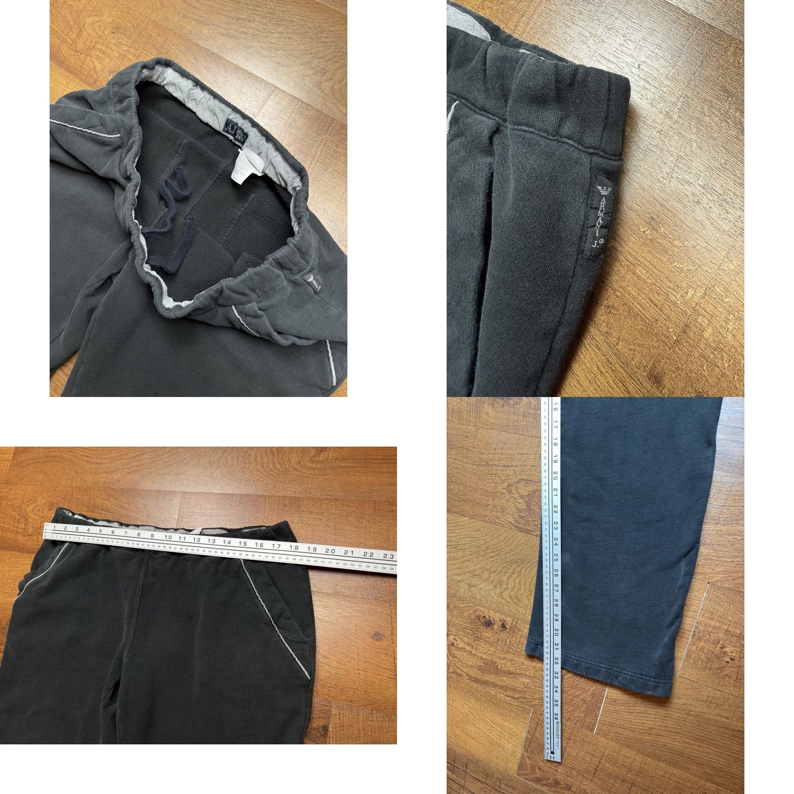 Vintage VINTAGE Armani Jeans Men’s Lounge Black Sweatpants Pockets XL Jeans Pants 36-36.5x32.5 Inseam 32" Regular Mens 90s Sports Theme Size US 36 / EU 52 - 8 Thumbnail