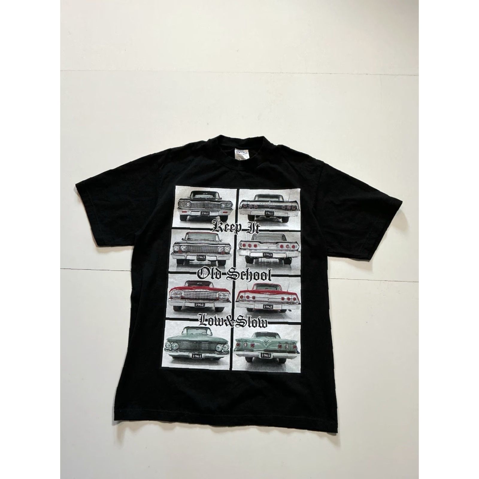 Vintage Shaka Wear T-Shirt Chevy Impala Keep It Old School Low Slow Graphic Black LG Mens Shirt Size US L / EU 52-54 / 3 - 2 Thumbnail