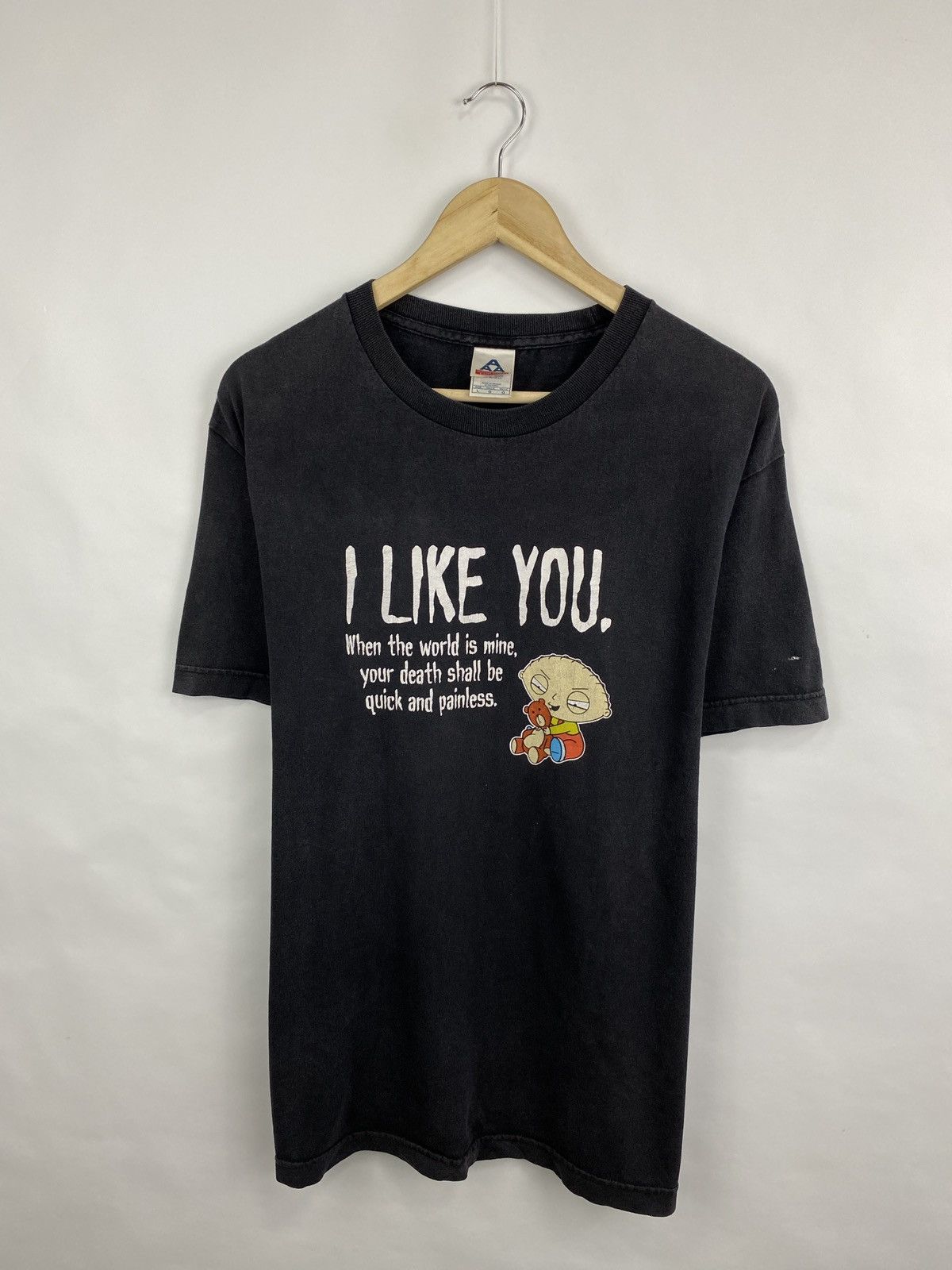 Alstyle 🇺🇸 Vintage 90s Family Guy I Like You Fox TV Show T-Shirt Rare Size US L / EU 52-54 / 3 - 3 Thumbnail