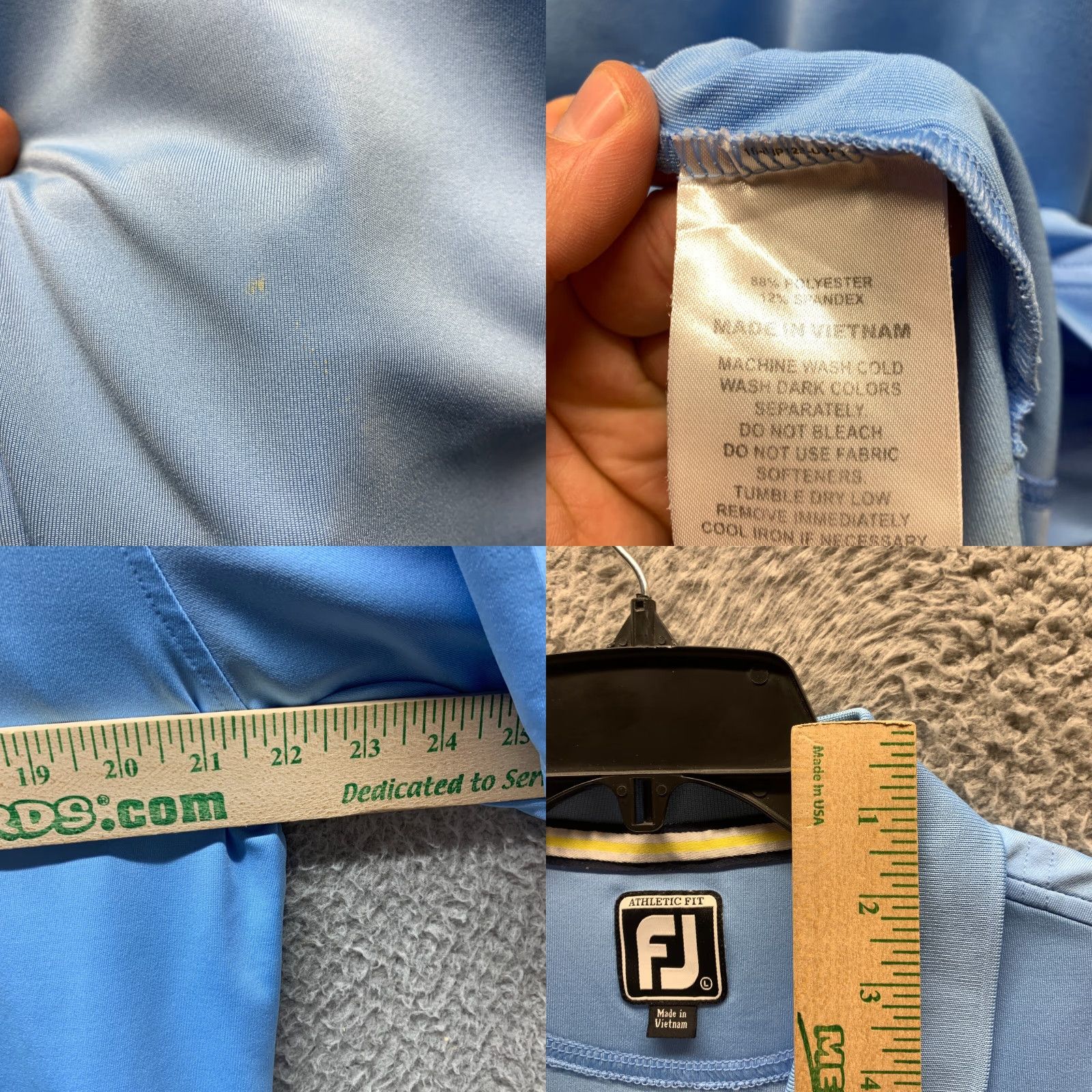 Footjoy FootJoy Polo Shirt Adult L Blue Stripe Pastel Golf Mens Polo Stretch Short Sleeve Casual 90s FootJoy Size US L / EU 52-54 / 3 - 8 Thumbnail