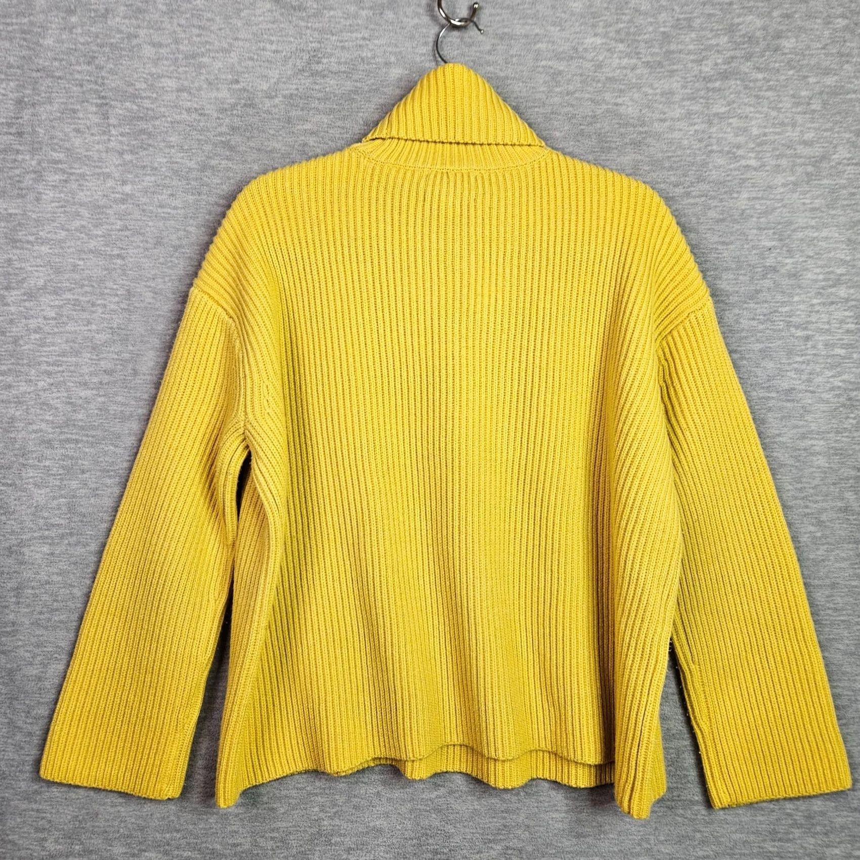 Vintage TUCKERNUCK Women's 100% Wool Ribbed Turtle Neck Yellow Long Sleeve Sweater S Cardigan Modern Knit Entire Size S / US 4 / IT 40 - 2 Thumbnail