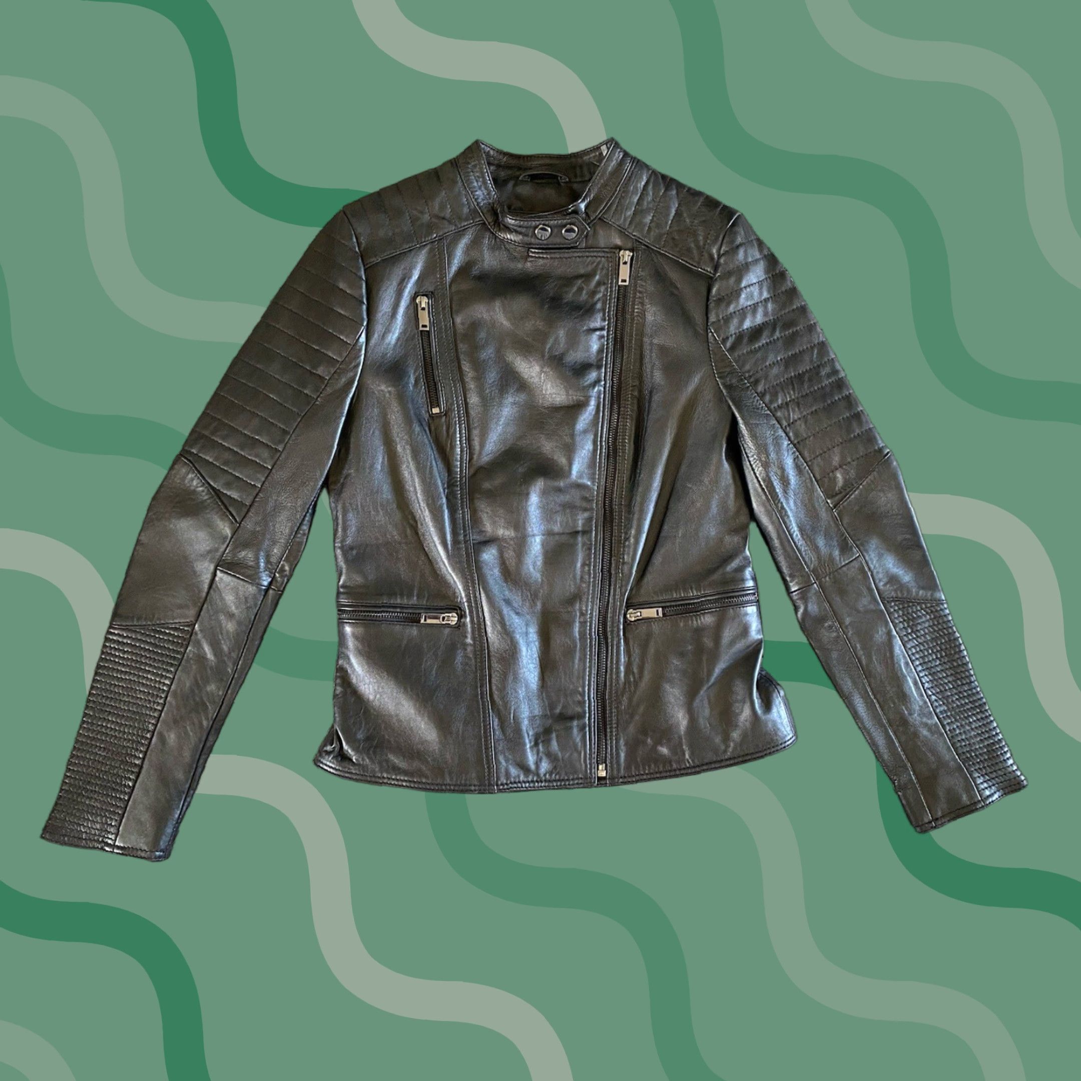 Vintage VINTAGE NWT New Wilsons Leather Jacket Women’s Size S Black MSRP 00 Size S / US 4 / IT 40 - 1 Thumbnail