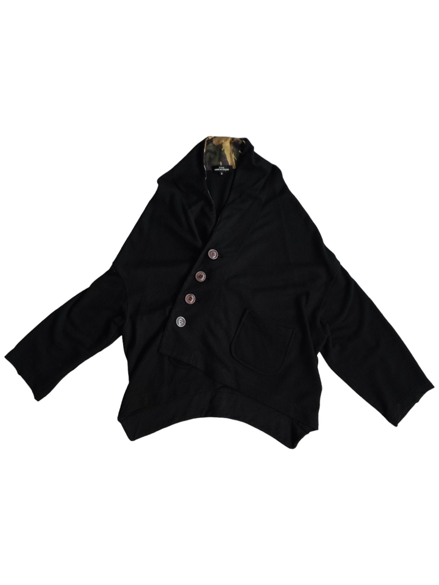 Tricot Comme des Garcons Comme Des Garcons Tricot Black Thin Wool 4-Buttoned Cardigan Size S / US 4 / IT 40 - 1 Thumbnail