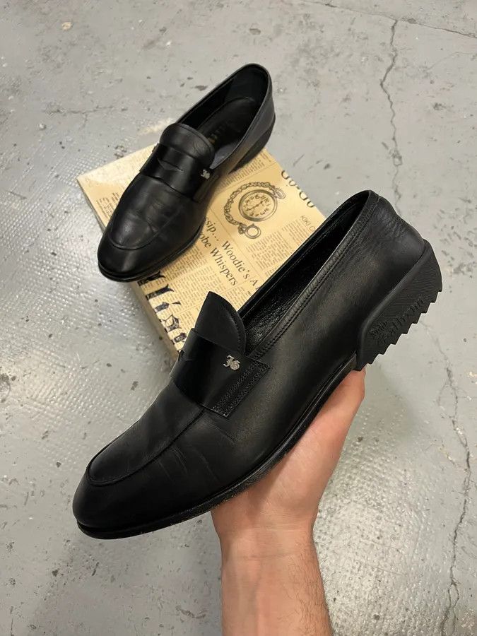 John Galliano John Galliano Ornament Black Leather Loafers Size US 9 / EU 42 - 1 Thumbnail