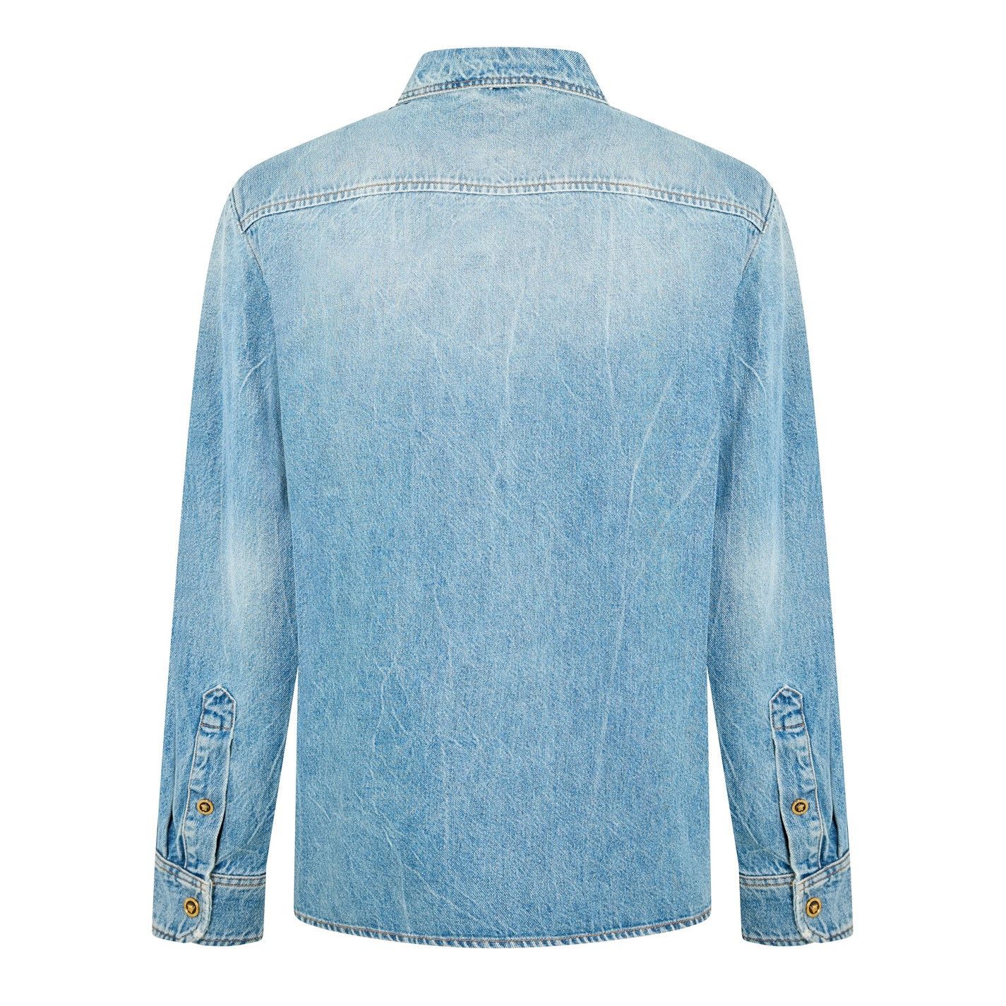 Versace o1g2r1mq0526 Long Sleeve Denim Shirt in Blue Size US XL / EU 56 / 4 - 1 Thumbnail