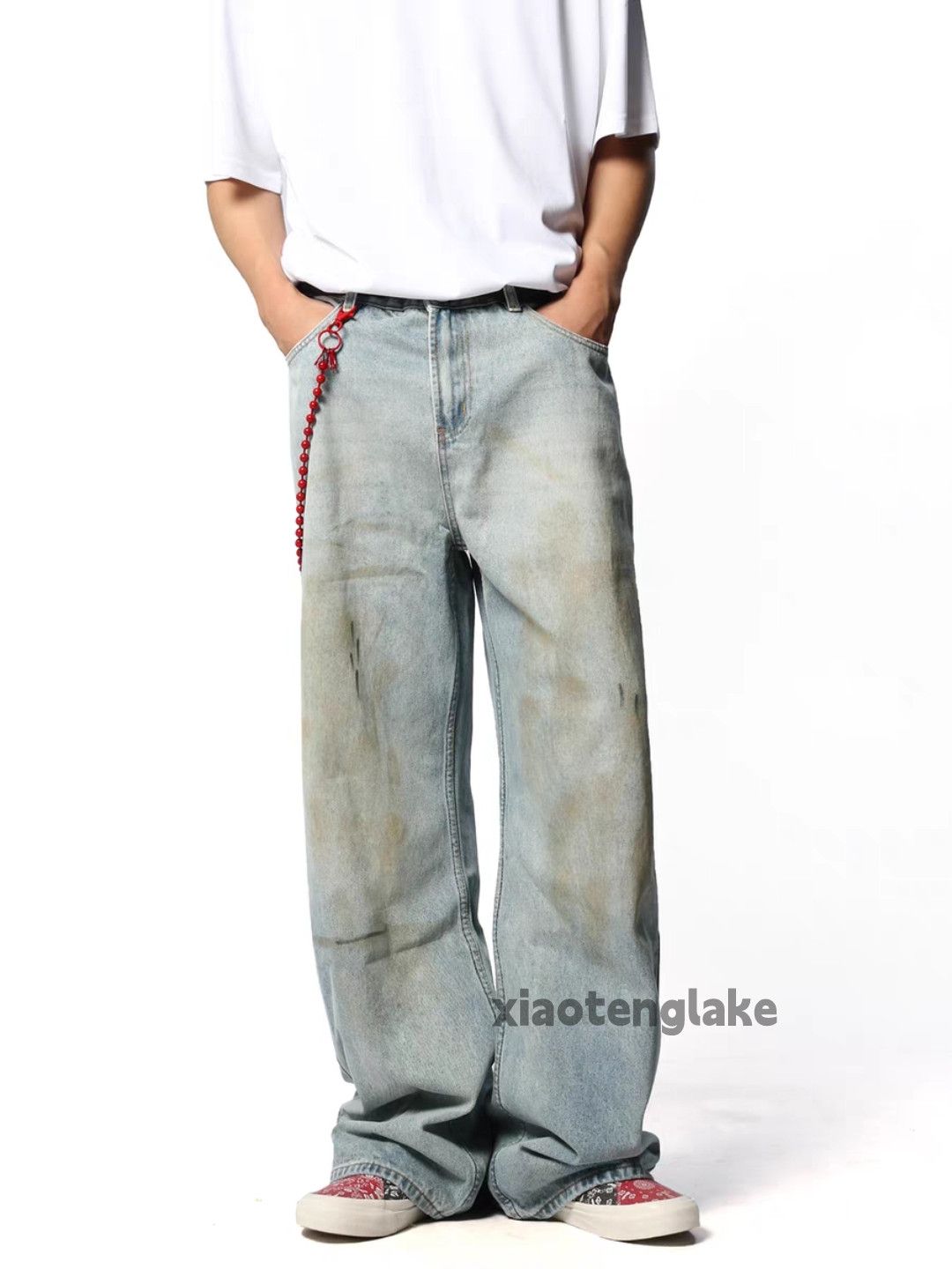 Vintage Utility washed faded loose baggy stain paint grunge jeans Size US 32 / EU 48 - 1 Thumbnail