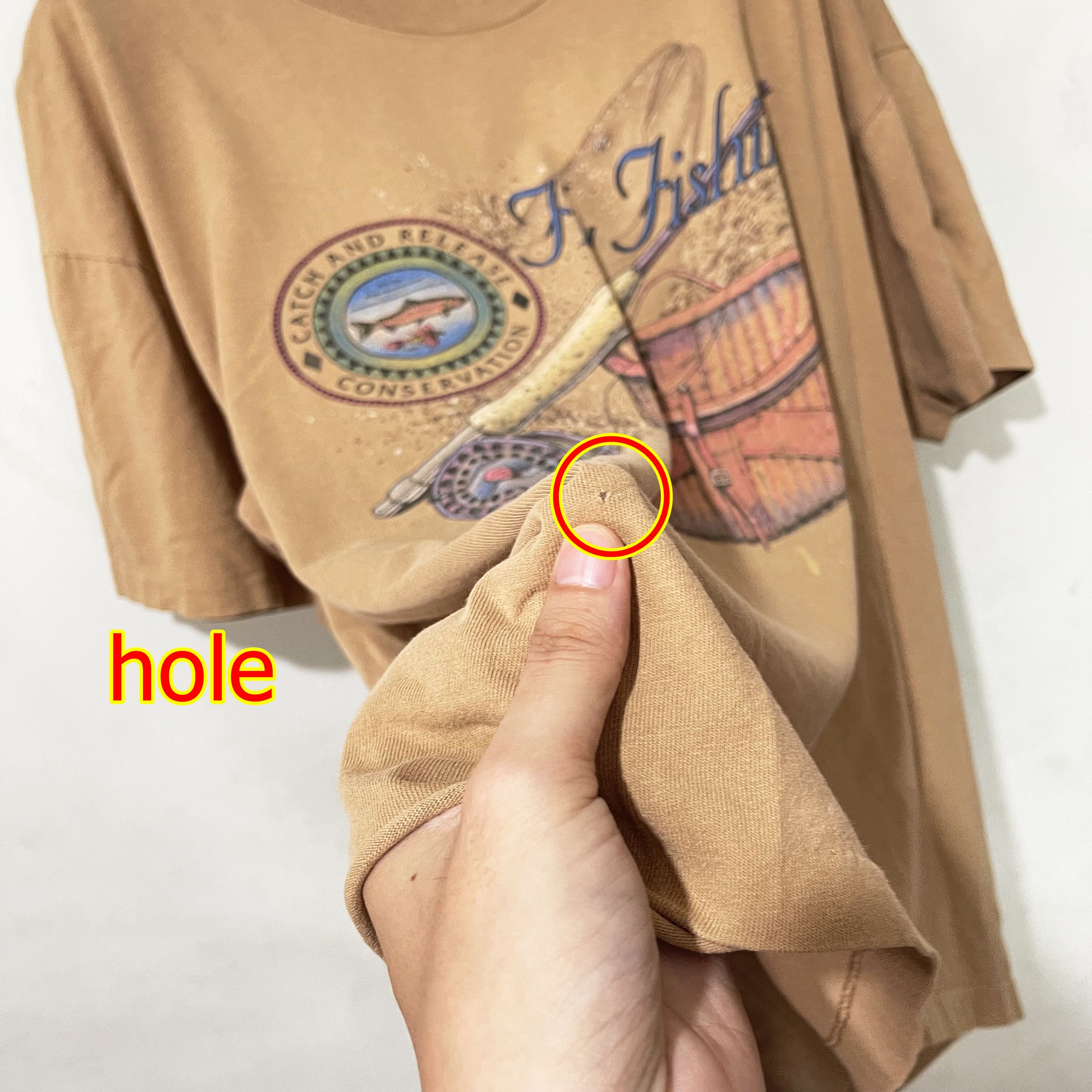 Vintage Vintage 90s Fly Fishing T-Shirt Size US L / EU 52-54 / 3 - 6 Thumbnail