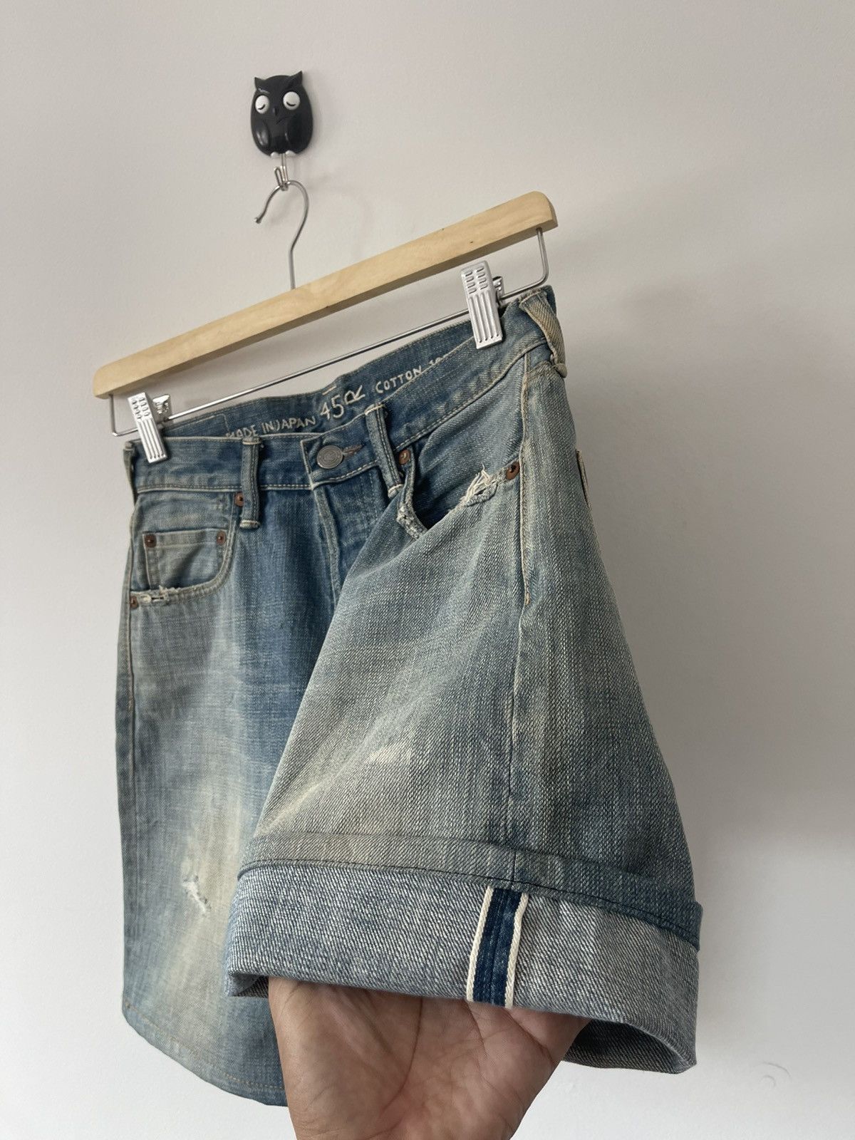 45rpm Rare Vintage 45RPM Hidden Rivets Selvedge Button Fly Shorts Size US 26 / EU 42 - 7 Thumbnail