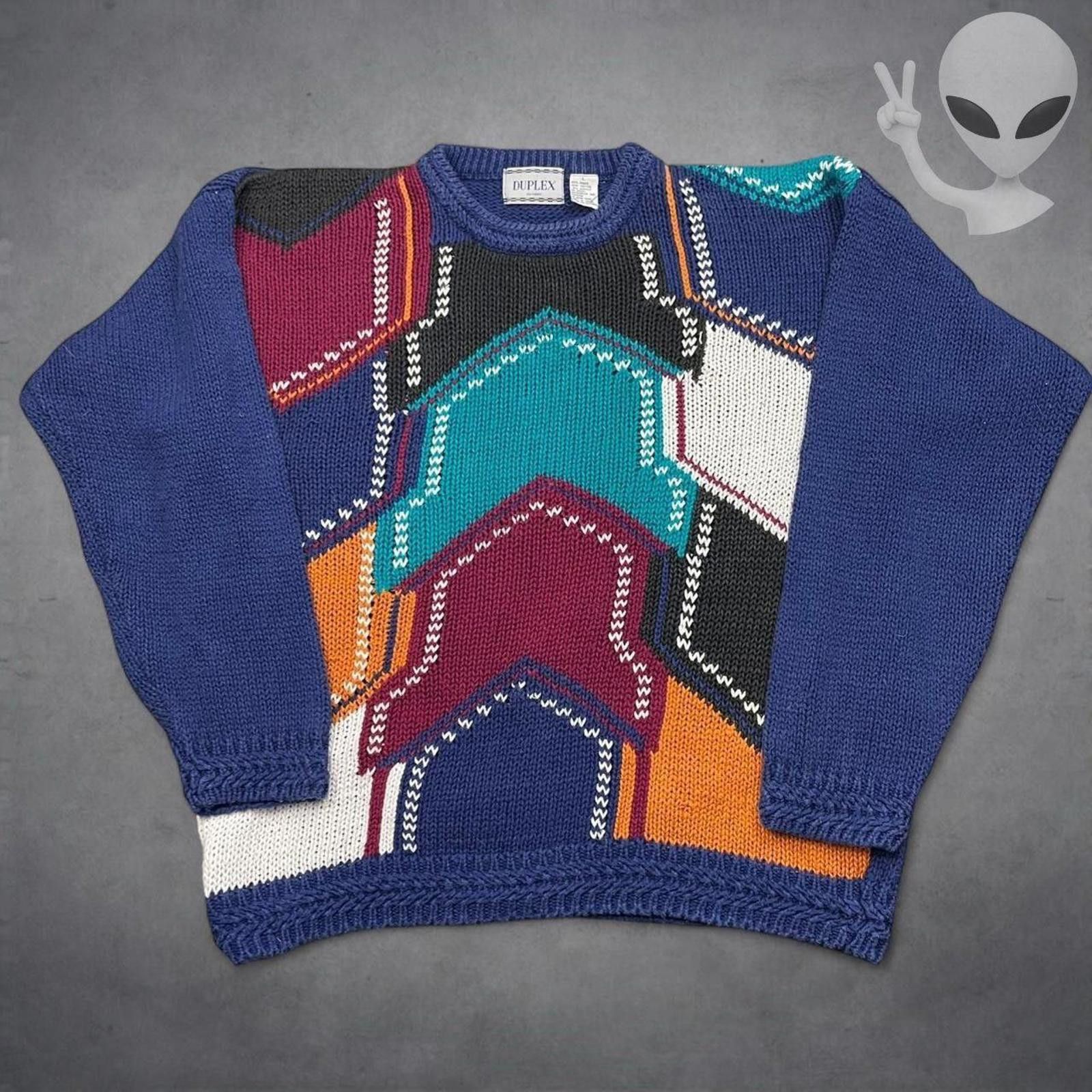Other Duplex Sweater Large Abstract 3D Knit Coogi style Geometric Size US L / EU 52-54 / 3 - 1 Thumbnail