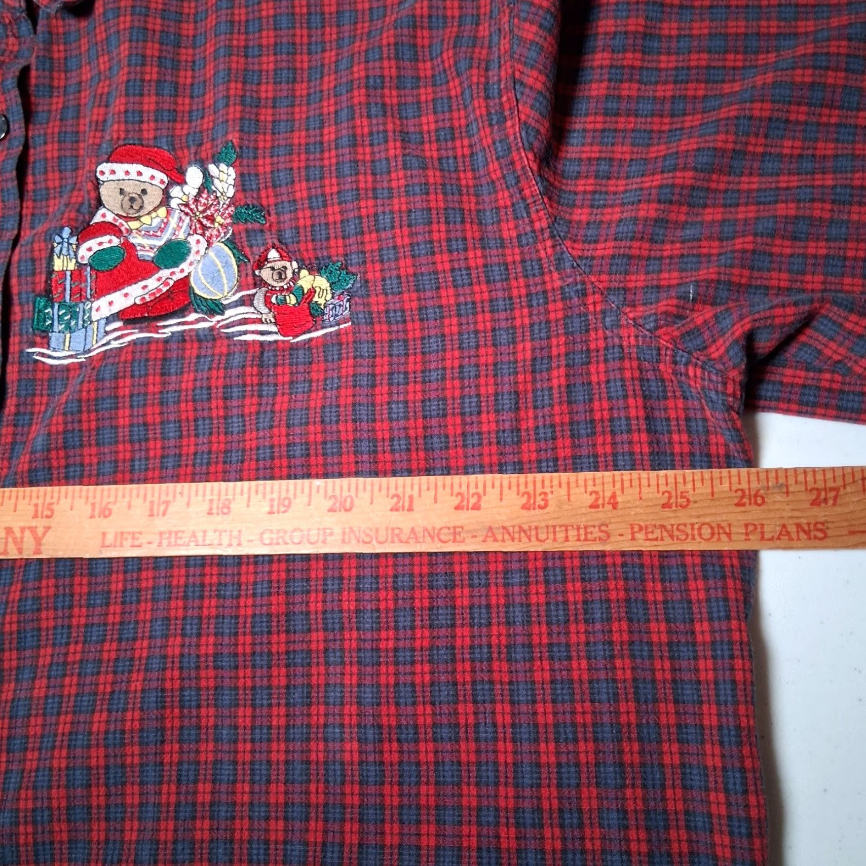 Faded Glory Faded Glory Christmas Shirt Women Plus Size 22W 24W Plaid Bear Santa Embroidered Button-Up Blouse Red Holiday Season Winter Womens Size 3XL / US 20-22 - 7 Thumbnail