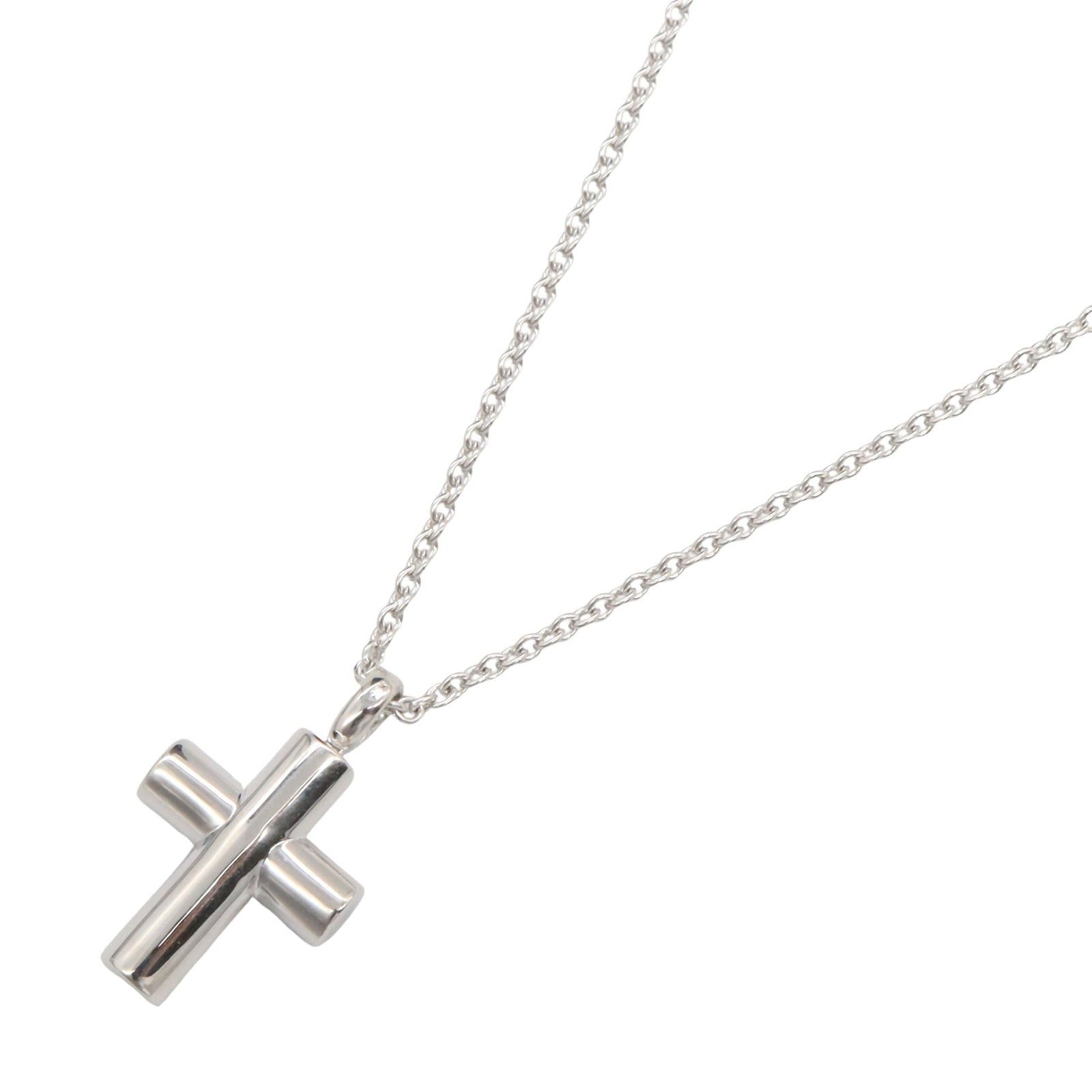 Bvlgari Bvlgari Latin Cross Necklace K18Wg (White Gold) Silver Size ONE SIZE - 1 Thumbnail