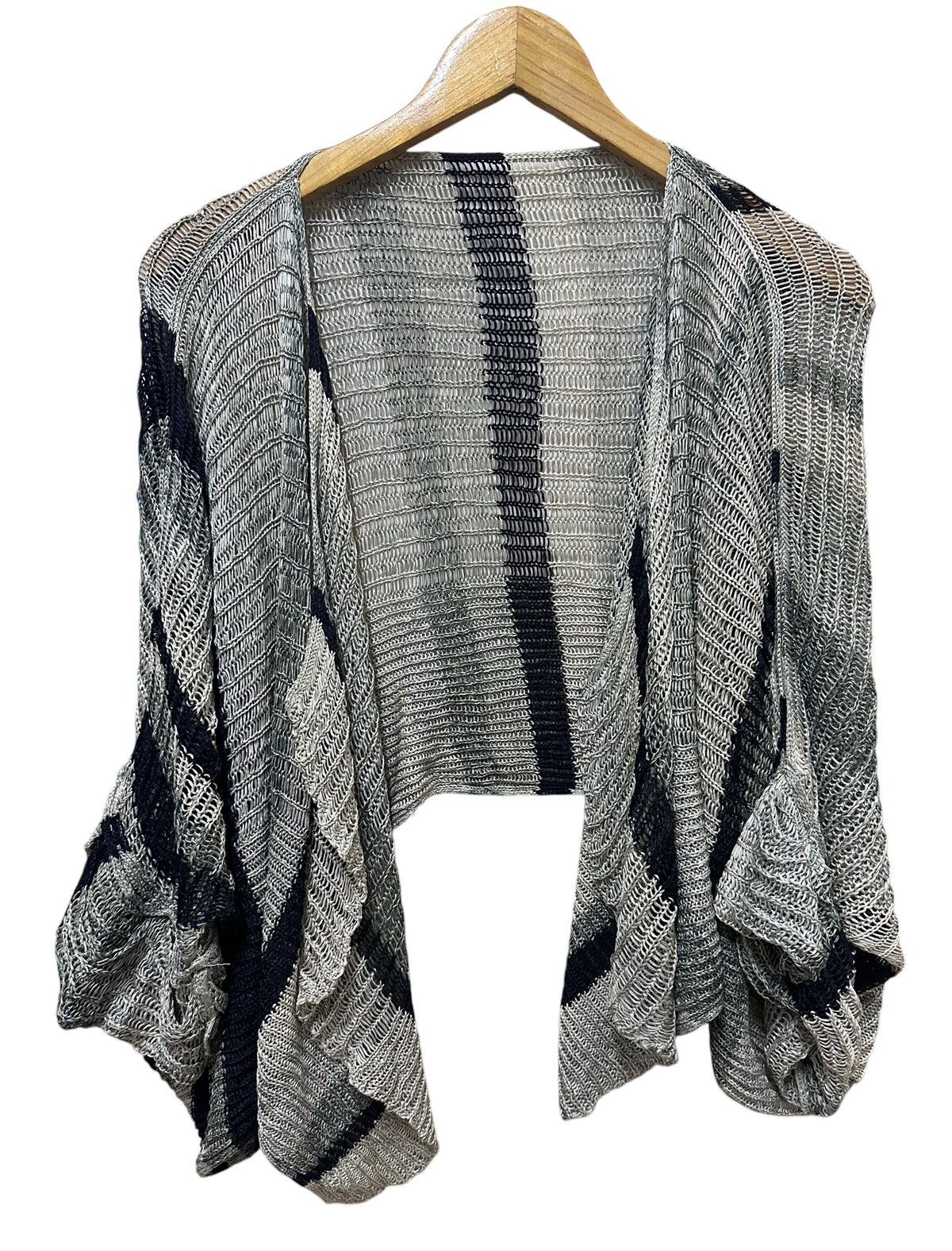 Hiroko Koshino Homme × Issey Miyake × Japanese Brand 🇯🇵 Hiroko Koshino pret a porter crochet Cropped cardigan Size US L / EU 52-54 / 3 - 2 Thumbnail