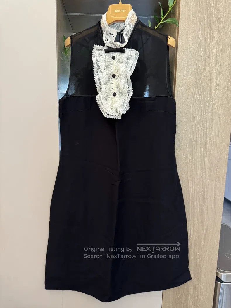 Miu Miu Miu Miu 44 Black vest dress Size XL / US 12-14 / IT 48-50 - 1 Thumbnail