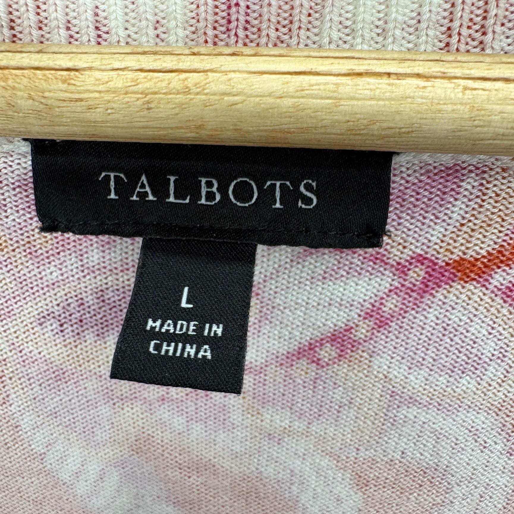 Talbots Talbots Sweater Womens L Orange Paisley V Neck 3/4 Sleeve Knit Pullover Preppy Size L / US 10 / IT 46 - 4 Thumbnail