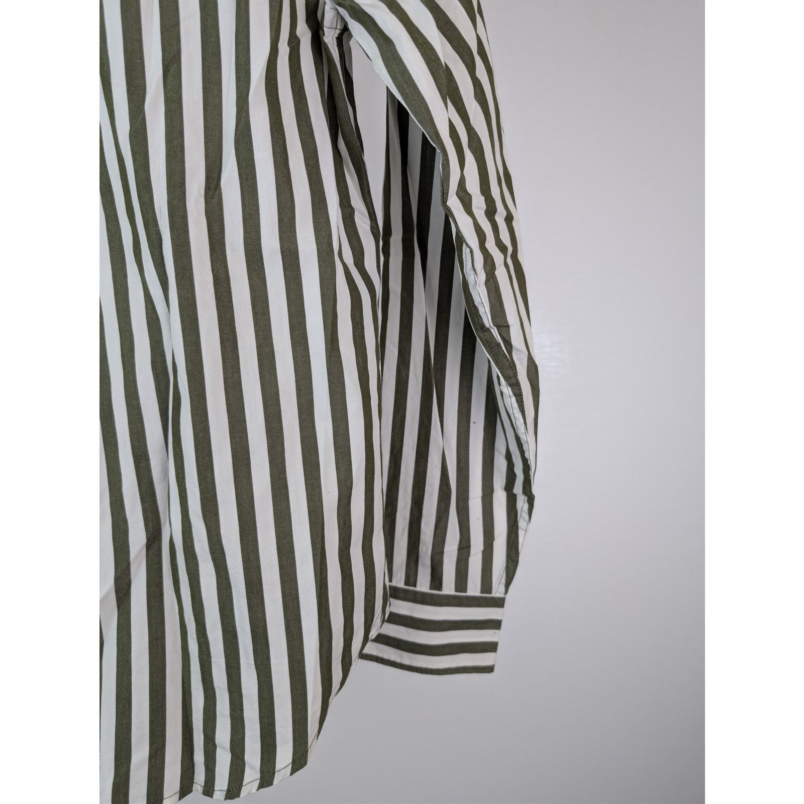 Todd Snyder o1rshd1 CC20 Striped Cotton Long-Sleeved Shirt Olive Green Size US S / EU 44-46 / 1 - 12 Thumbnail