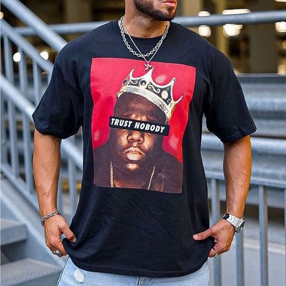 Designer × Urban Outfitters NEW THE NOTORIOUS B.I.G TRUST NOBODY BLACK T-SHIRT SZ SMALL Size US S / EU 44-46 / 1 - 1 Thumbnail