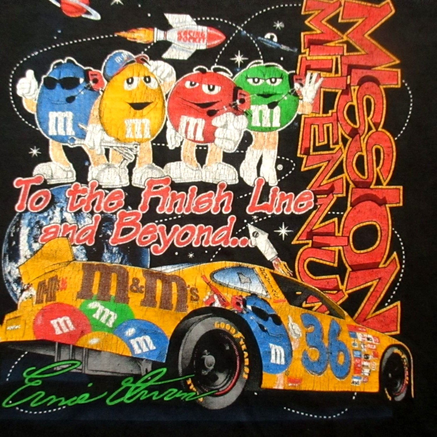 Vintage Vintage Women's T-shirt XS S 1990s Ernie Irvin #36 M&M's 199 Size XS / US 0-2 / IT 36-38 - 2 Thumbnail