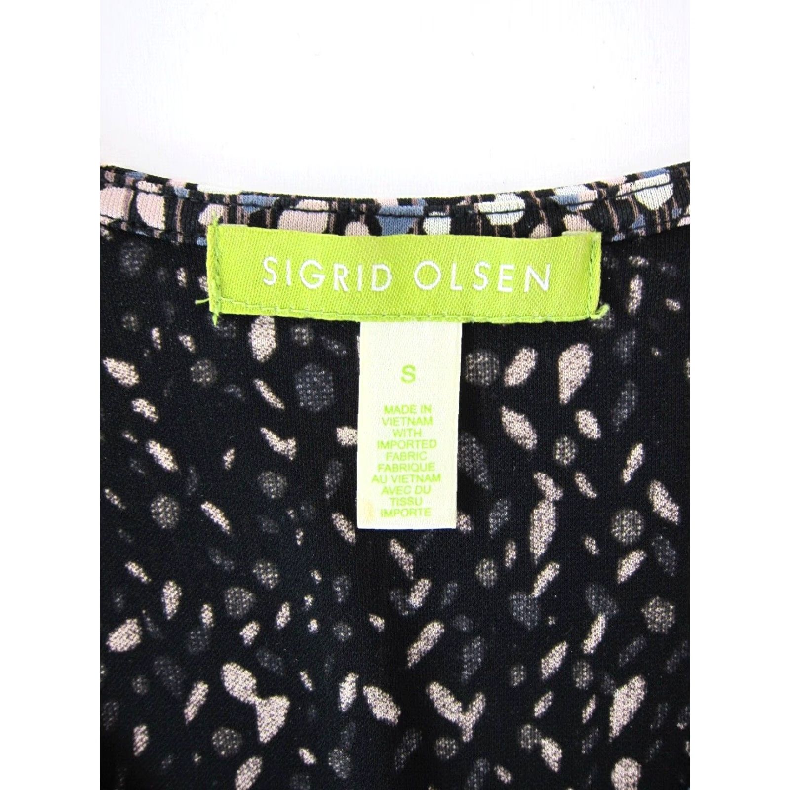 Pinko Sigrid Olsen Stretch Black Pink Blue 3/4 Sleeve V-Neck Sheath Wrap Dress Small Size S / US 4 / IT 40 - 3 Thumbnail