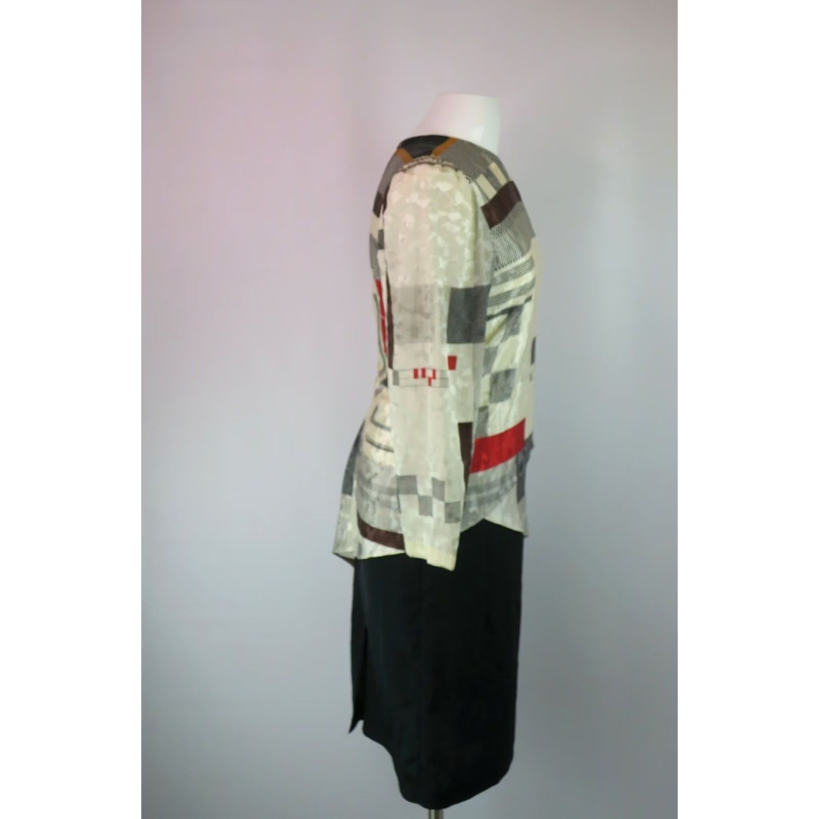Vintage VINTAGE Regina Roberts Dress Womens 14W Red 80s Dropwaist PLUS Abstract Geometric Career Size XL / US 12-14 / IT 48-50 - 5 Thumbnail