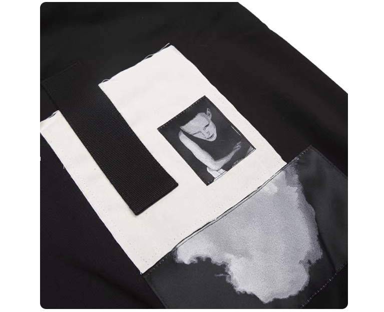 Rick Owens Rick Owens men's black designer portrait patch hoodie Size US M / EU 48-50 / 2 - 4 Thumbnail