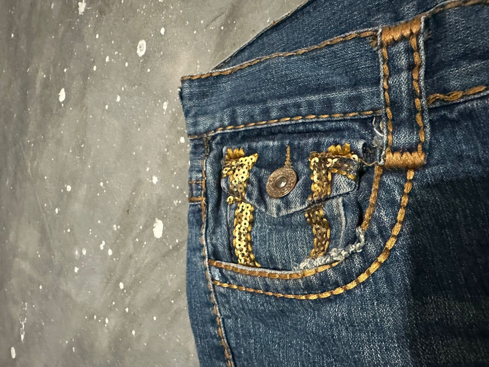 True Religion 🔥Rare!!! True Religion Sequin Logo Joey Super T Jeans Size US 34 / EU 50 - 6 Thumbnail