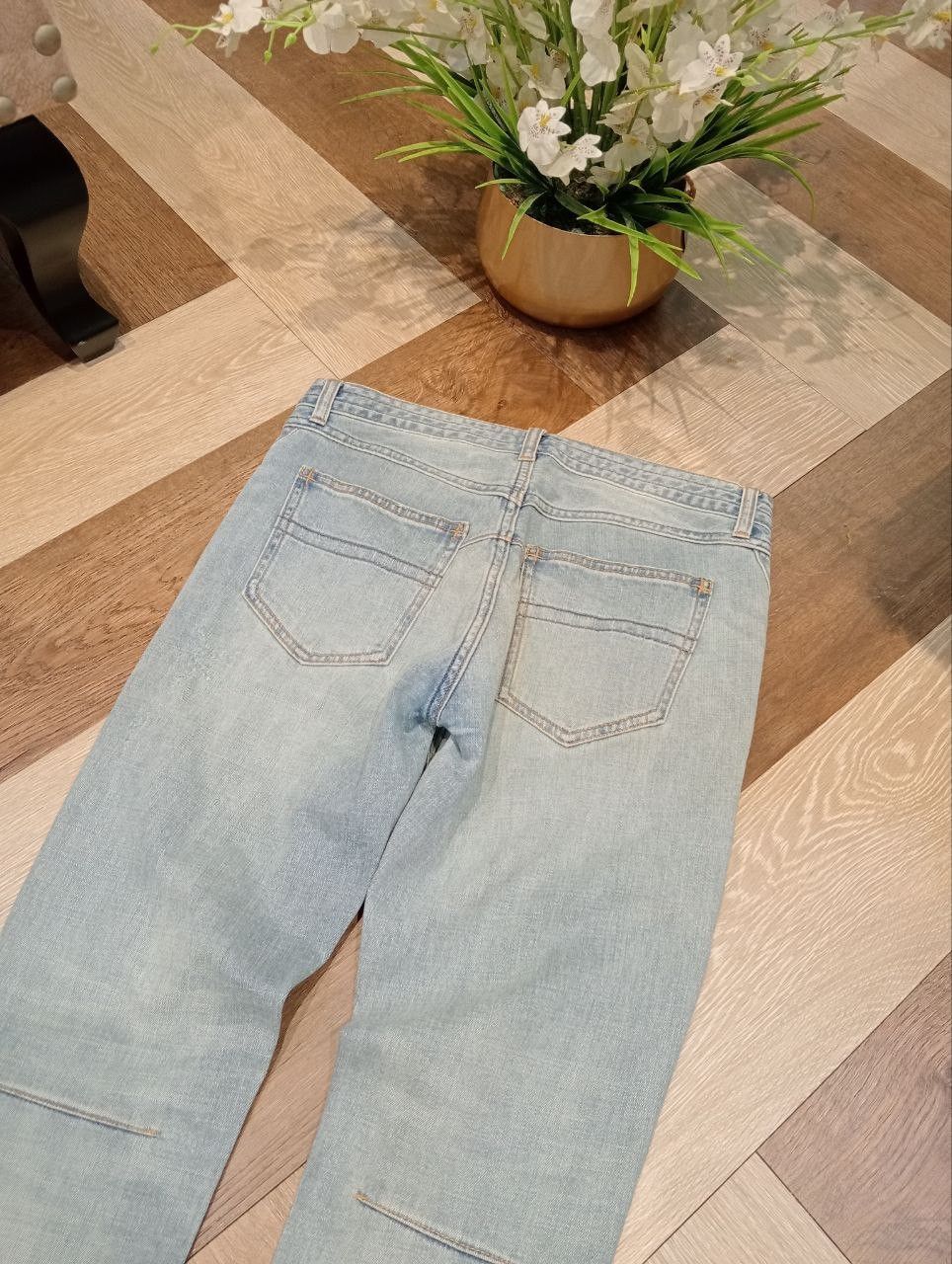 Number (N)ine NUMBER NINE JAPAN DISTRESSED LIGHT BLUE STRETCH DENIM PANTS Size US 30 / EU 46 - 12 Thumbnail