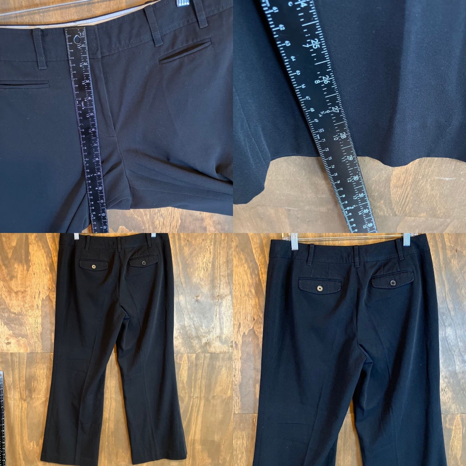 Loft VINTAGE LOFT Ann Taylor LOFT Womens Pants Black Mid Rise Wide-Leg Stretch 10P Size 24" / US 00 / IT 34 - 8 Thumbnail