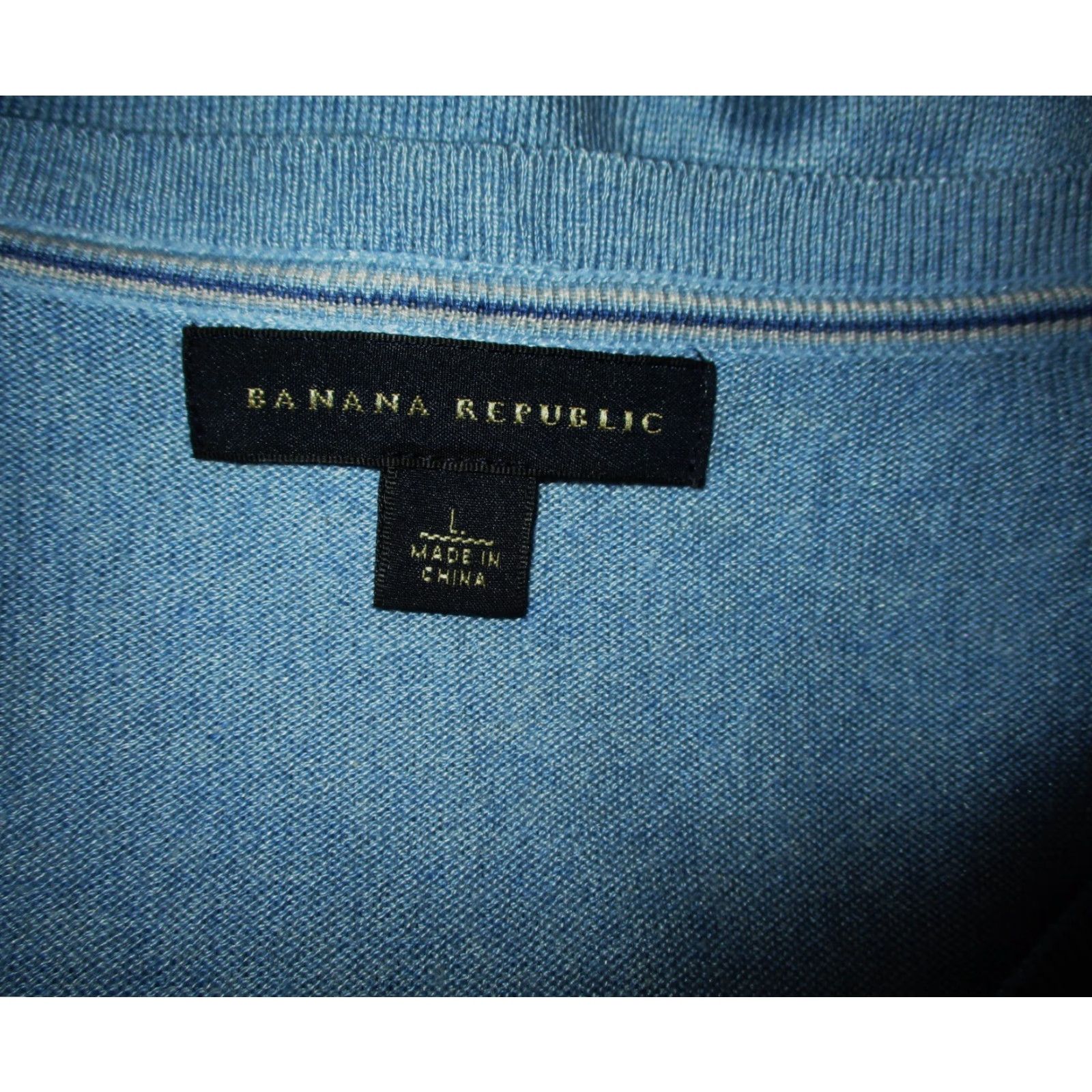 Banana Republic BANANA REPUBLIC Blue Silk Cashmere Long Sleeve Sweater Men's L Size US L / EU 52-54 / 3 - 6 Thumbnail