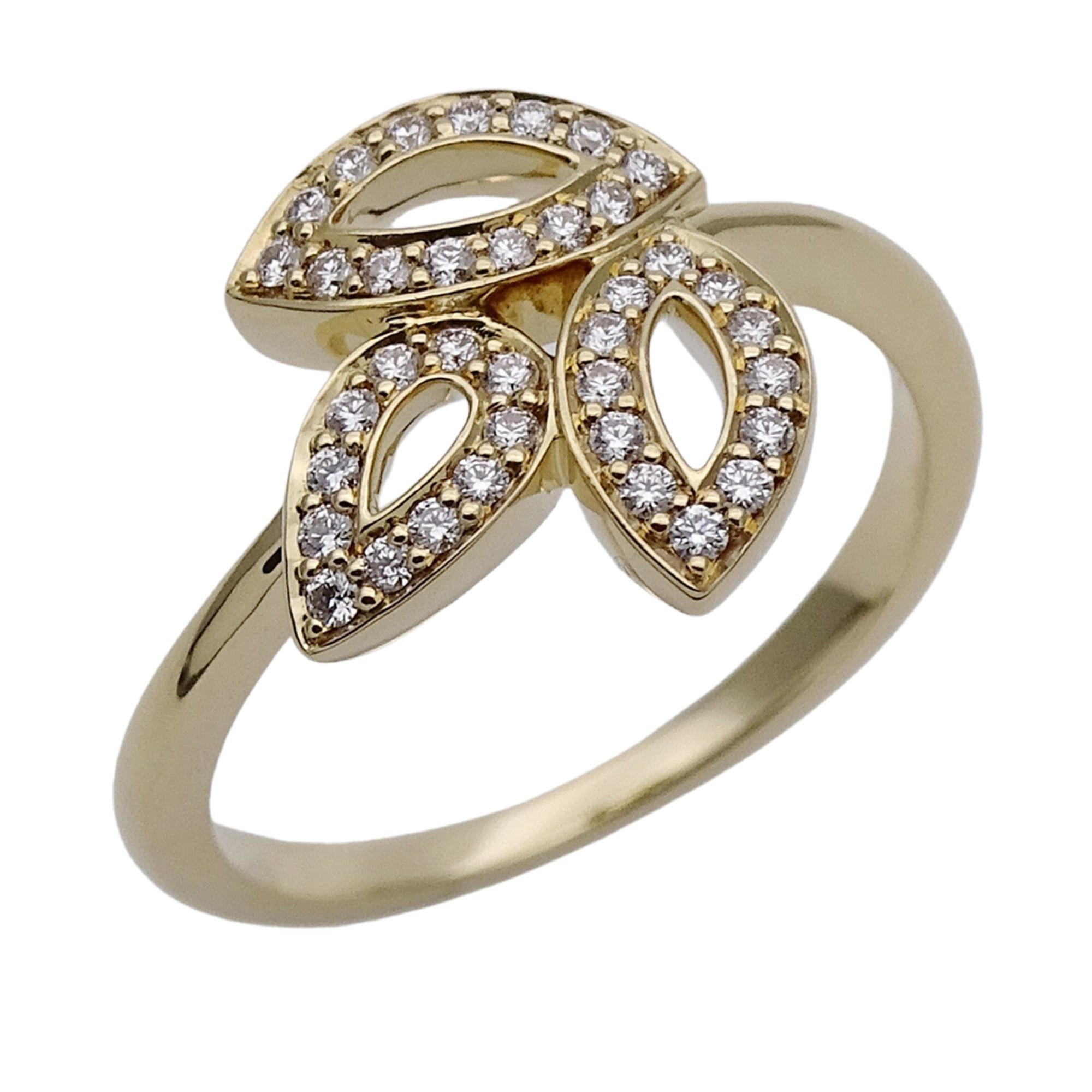 Harry Winston Harry Winston ring for women, brand name, 750YG diamond lily cluster mini yellow gold, approximately 1 piece, polished jewelry. Size ONE SIZE - 1 Thumbnail