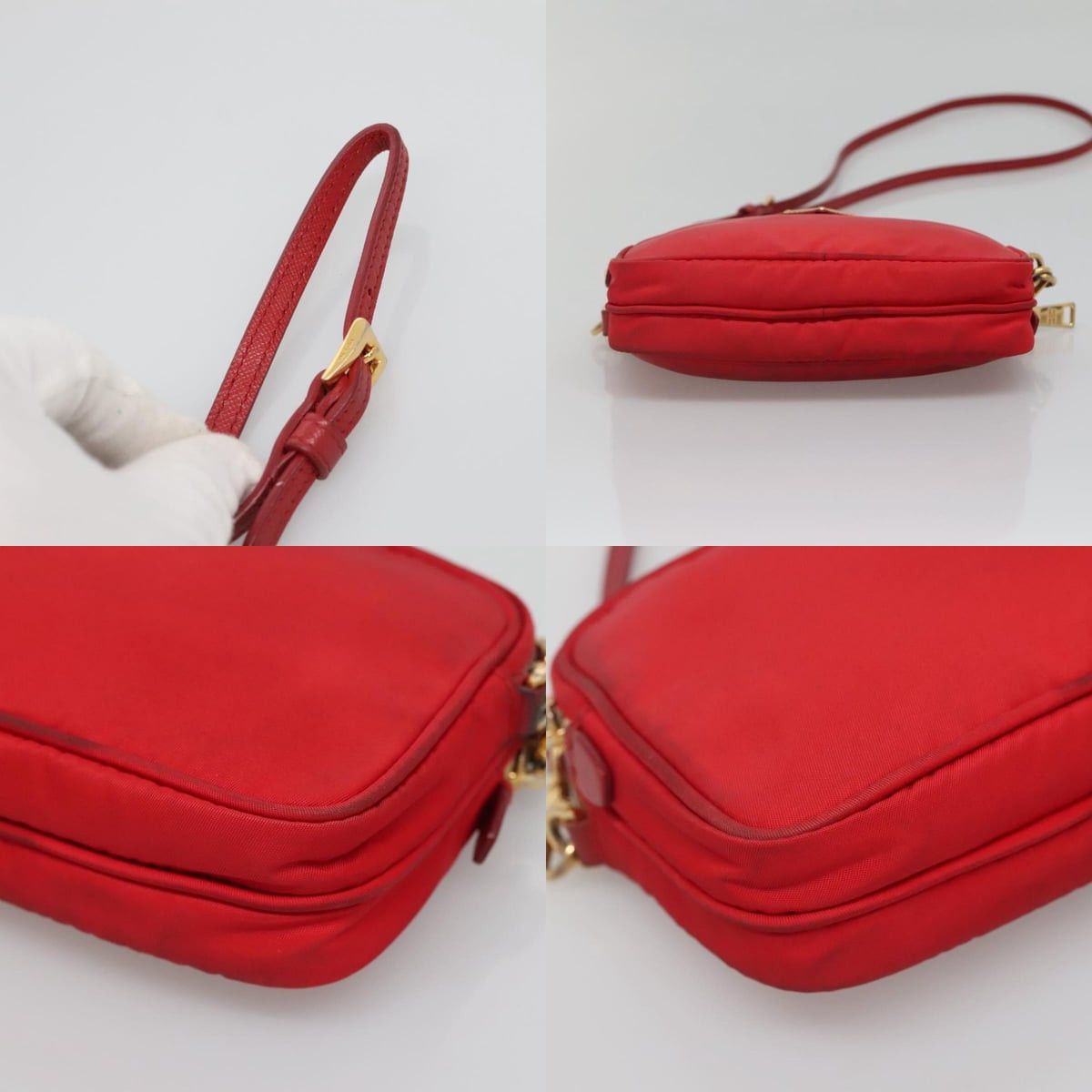 Prada PRADA Shoulder Bag Nylon Red Gold Size ONE SIZE - 10 Thumbnail