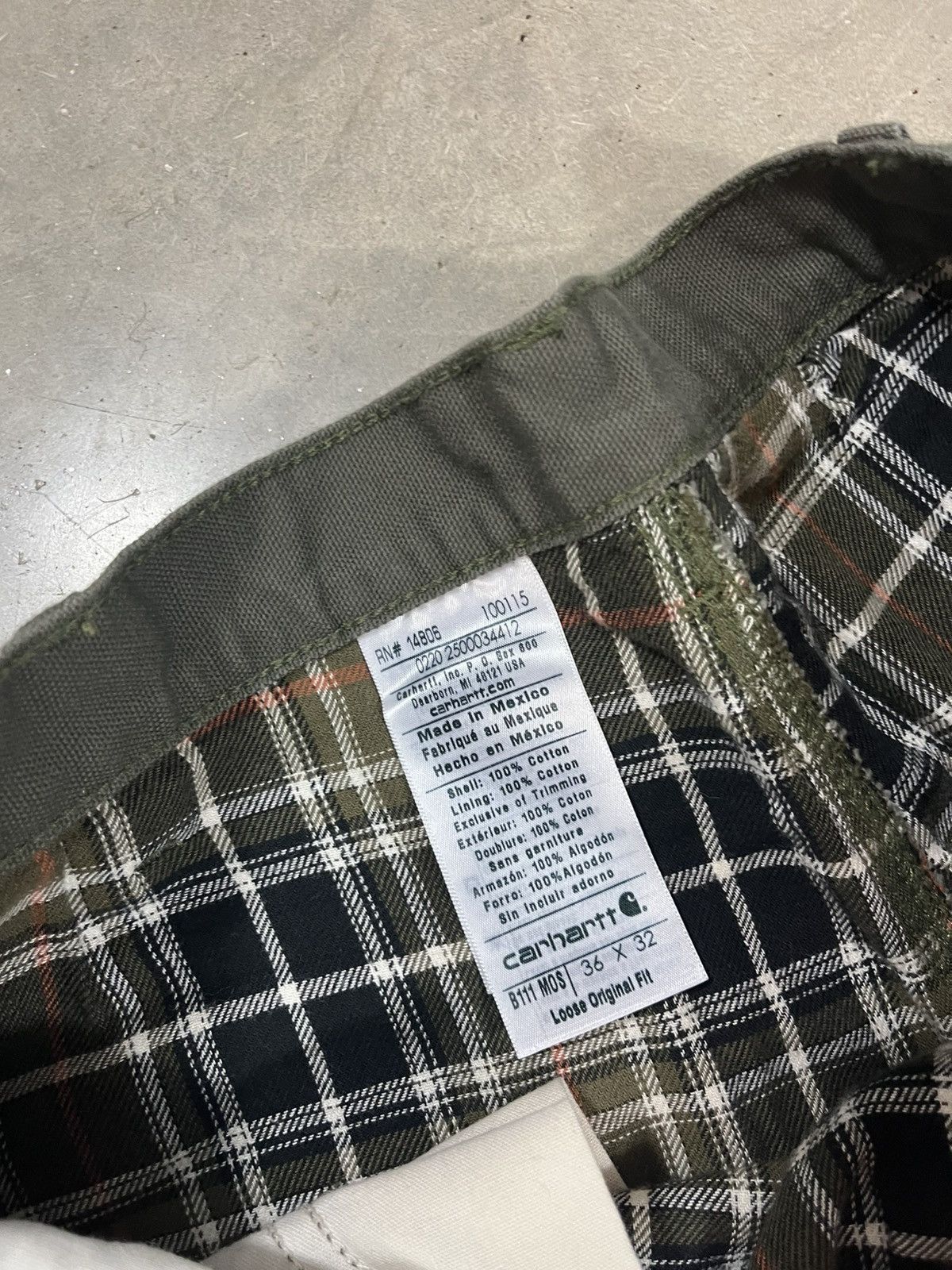 Carhartt Carhartt B111 MOS Flannel Lined Work Pants Faded Green Size US 36 / EU 52 - 5 Thumbnail