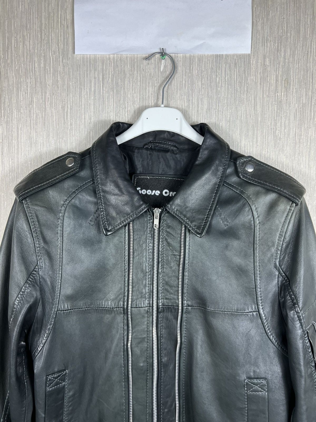 GOOSECRAFT Vintage Goose Craft bomber leather jacket double zip Size US L / EU 52-54 / 3 - 6 Thumbnail