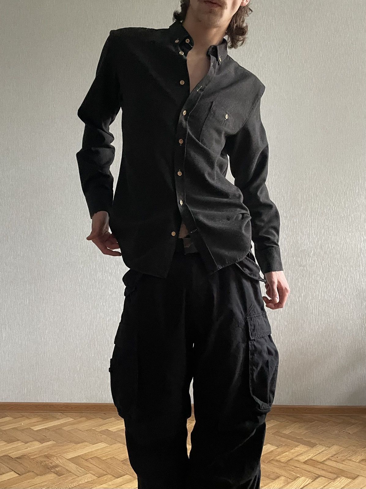 Other Dark, Gray Shirt w/ Wooden Buttons Size US M / EU 48-50 / 2 - 6 Thumbnail