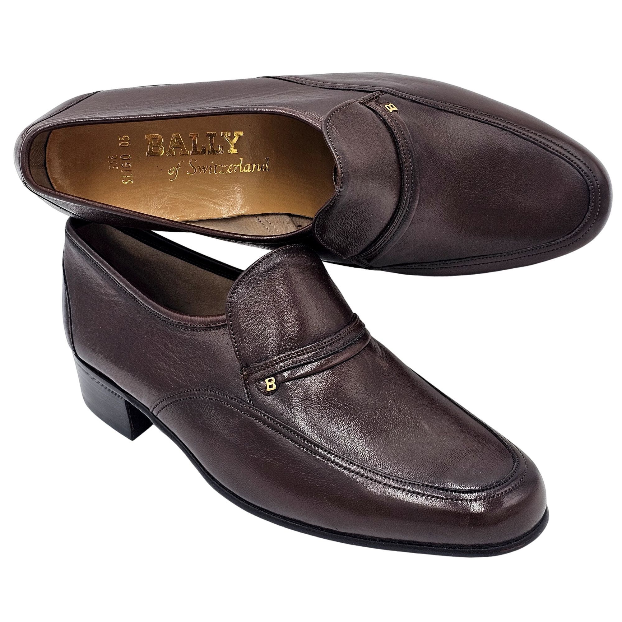 Bally NEW Vintage Bally Men 6.5E Brown Calfskin Leather Dress Shoe Size US 6.5 / EU 39-40 - 6 Thumbnail