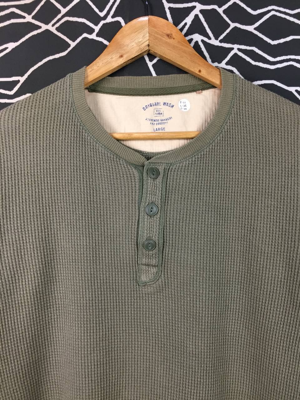 Uniqlo Uniqlo Original Wash Waffle Knit Henley Long Sleeve Tee Size US L / EU 52-54 / 3 - 3 Thumbnail