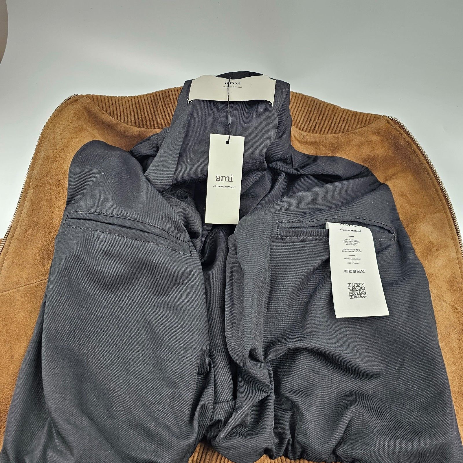 AMI AMI PARIS Brown Suede Bomber Jacket New & Authentic (Men's s Size US L / EU 52-54 / 3 - 2 Thumbnail