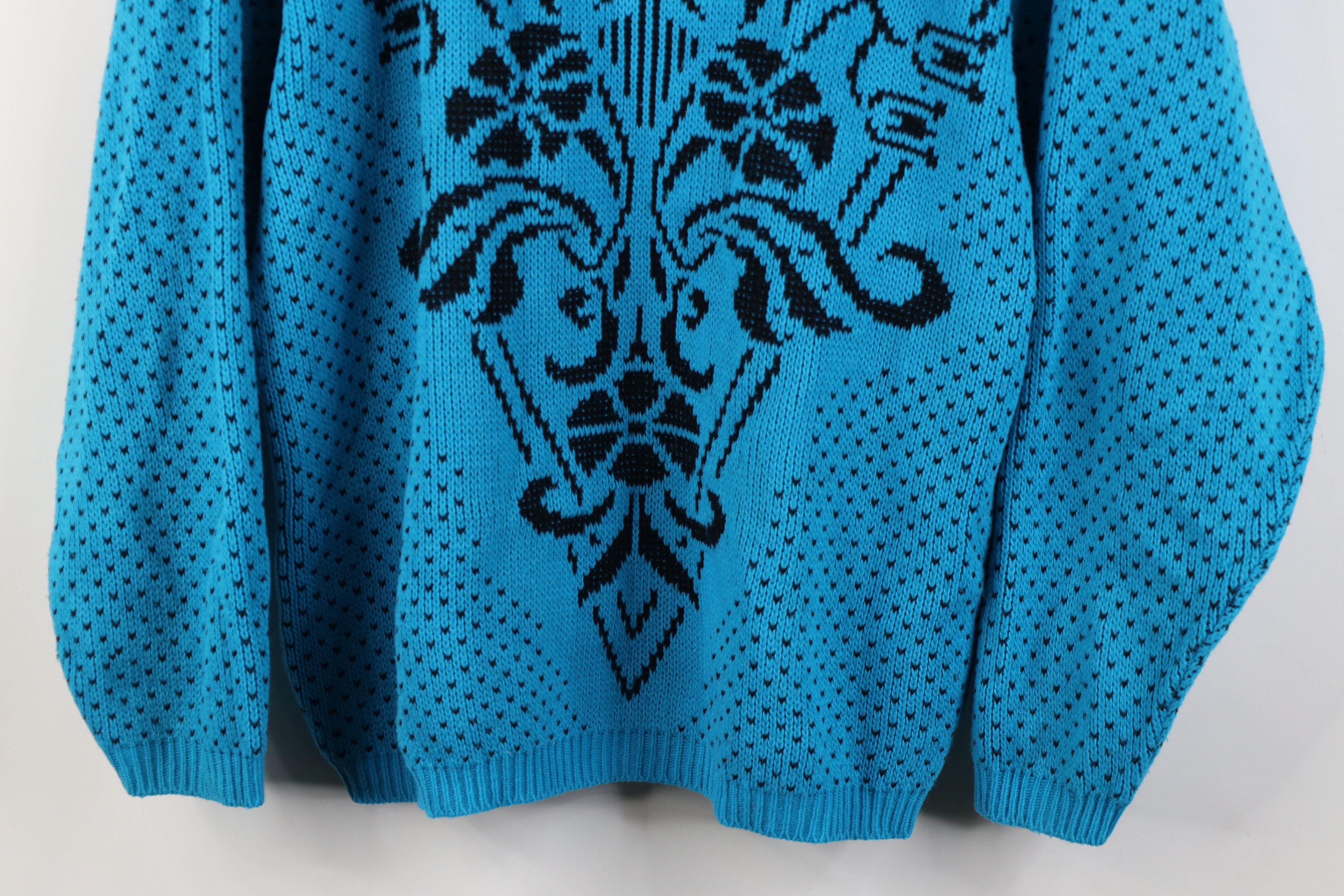 Vintage Vintage 80s 90s Streetwear Fair Isle Knit Sweater Blue Size XL / US 12-14 / IT 48-50 - 3 Thumbnail