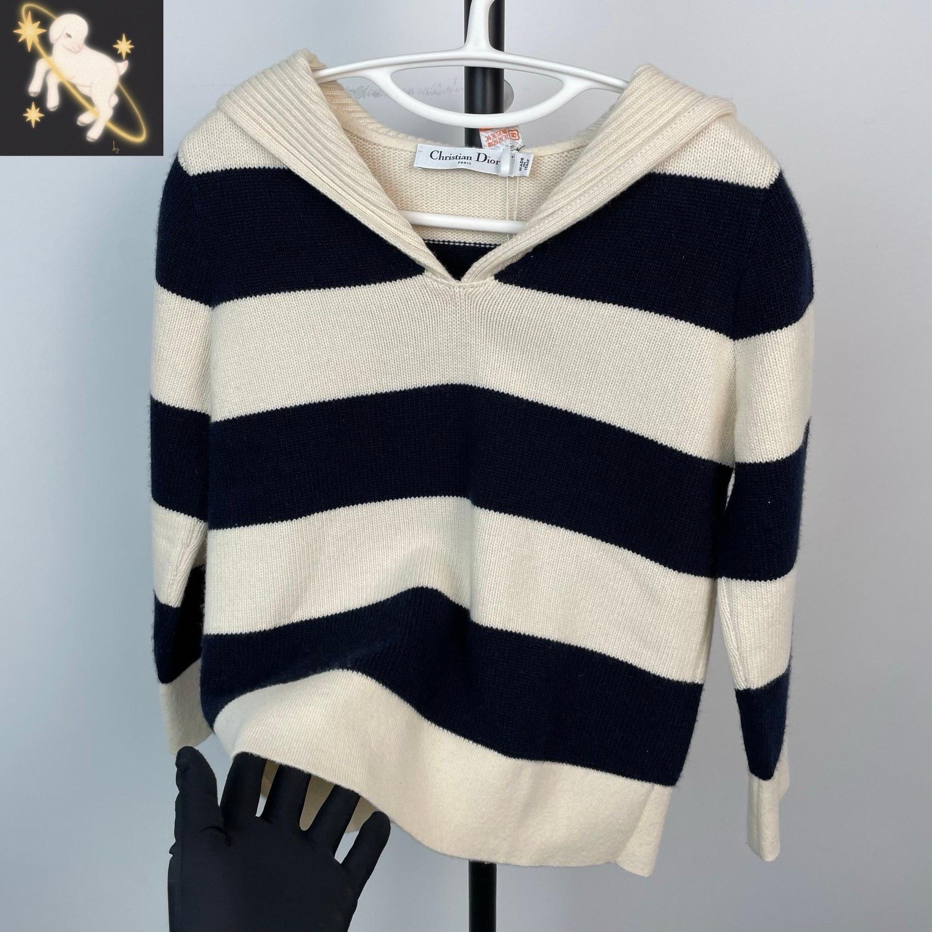 Dior Dior Knit Striped Black Sweater 34 Women Size XS / US 0-2 / IT 36-38 - 1 Thumbnail